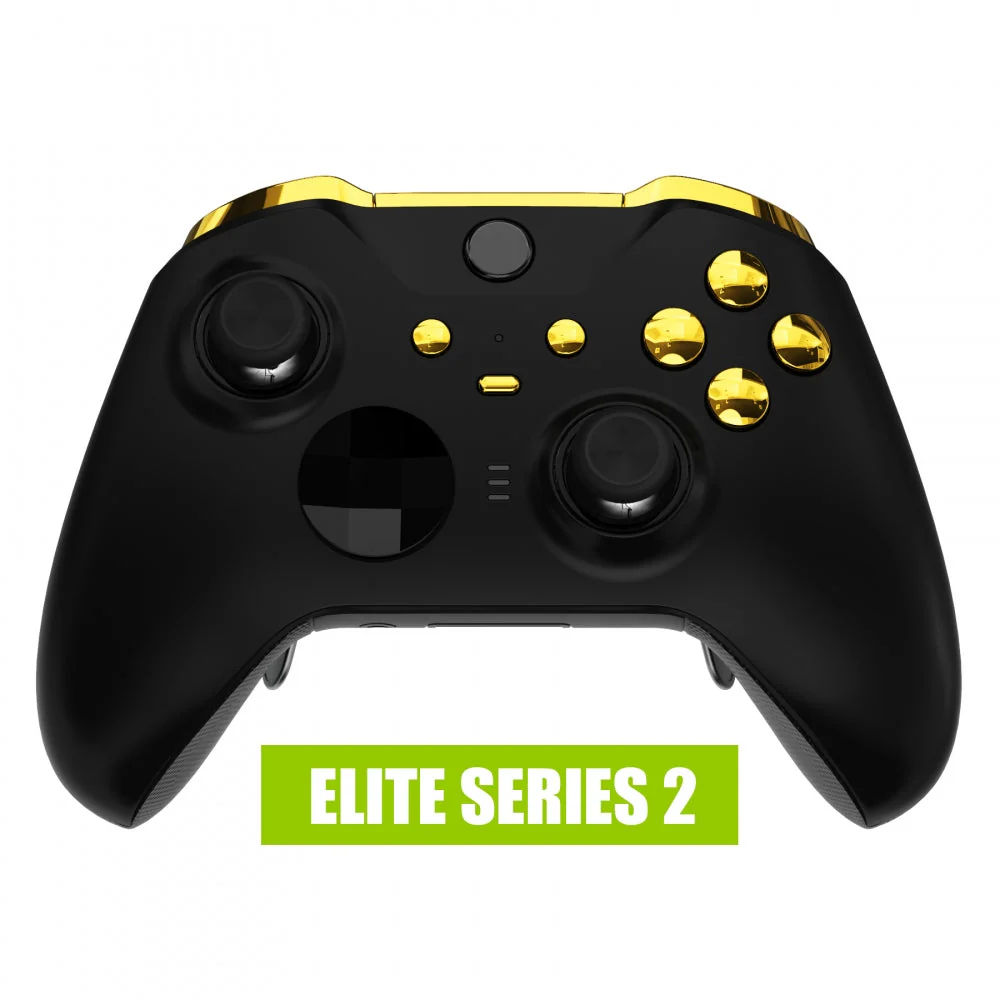 eXtremeRate Replacement Buttons Kit for Xbox One Elite Series 2 & Elite 2 Core Controller - Chrome Gold