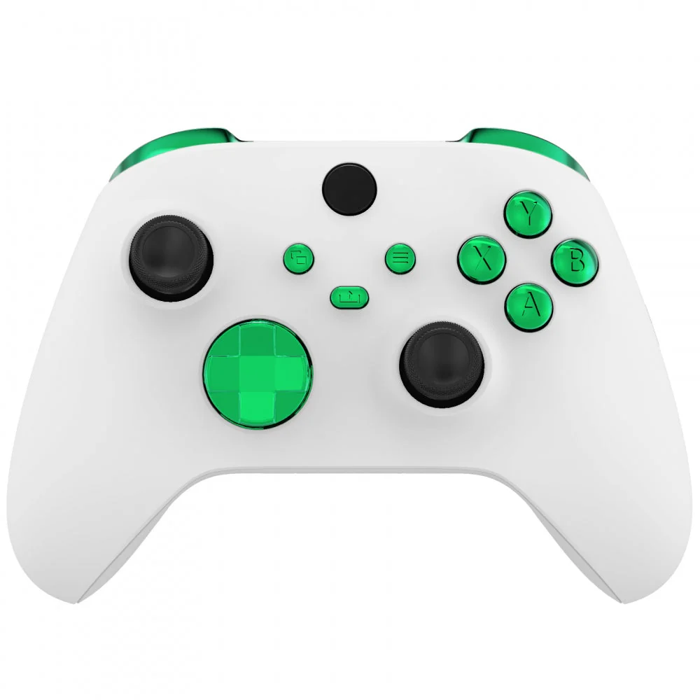 eXtremeRate Replacement Full Set Buttons for Xbox Series X & S Controller - Chrome Green