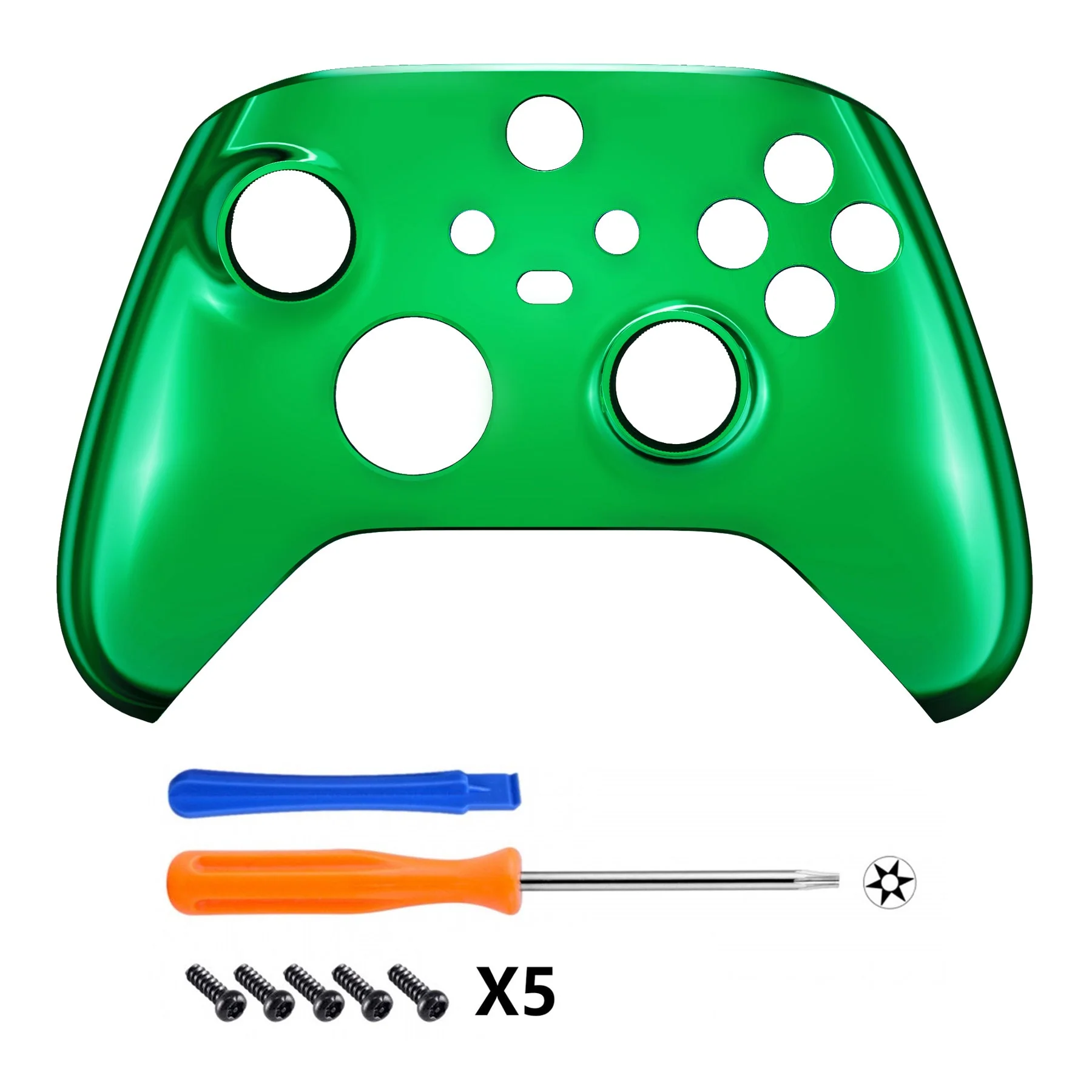 eXtremeRate Replacement Front Housing Shell for Xbox Series X & S Controller - Chrome Green - Image 2