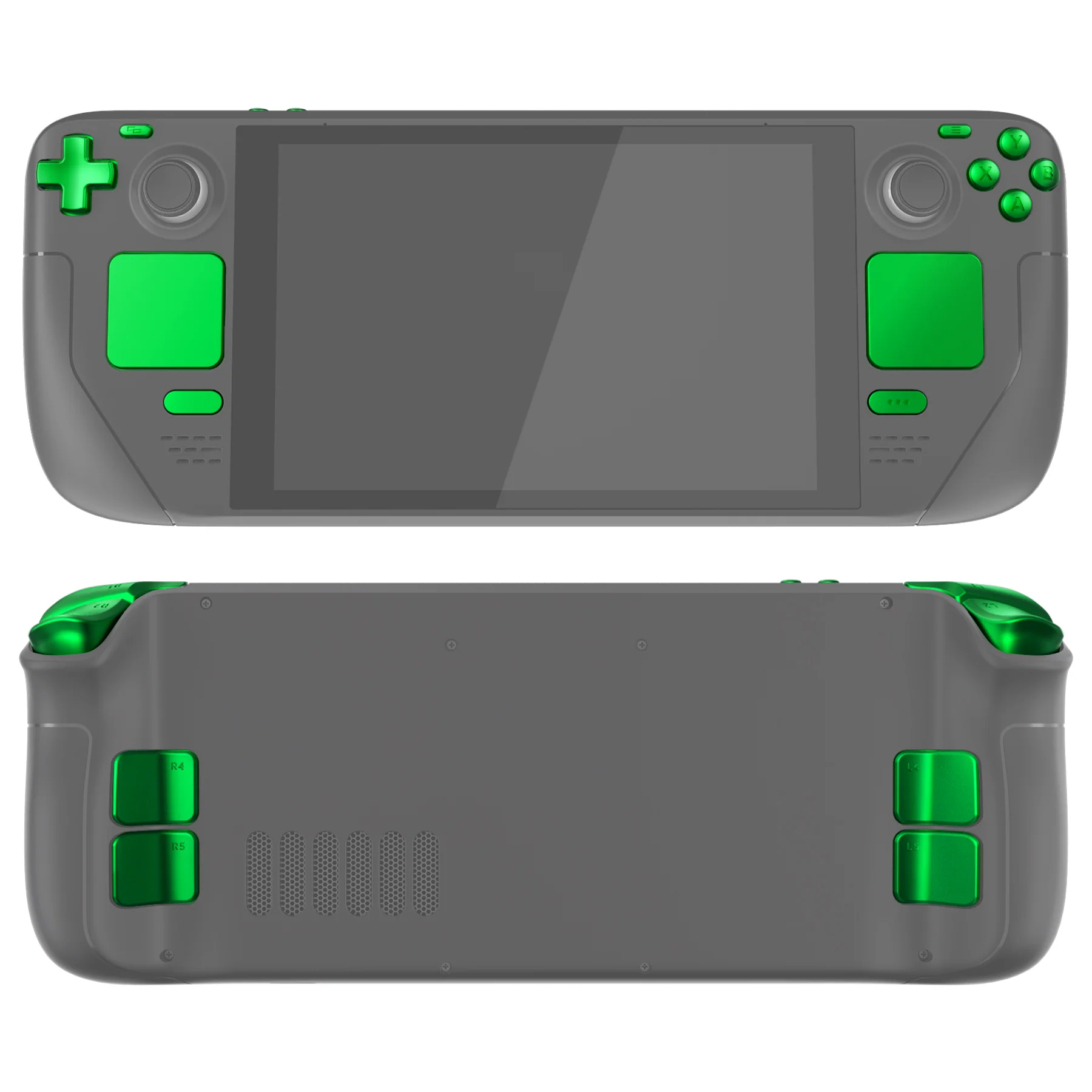 eXtremeRate Replacement Full Set Buttons for Steam Deck LCD - Chrome Green