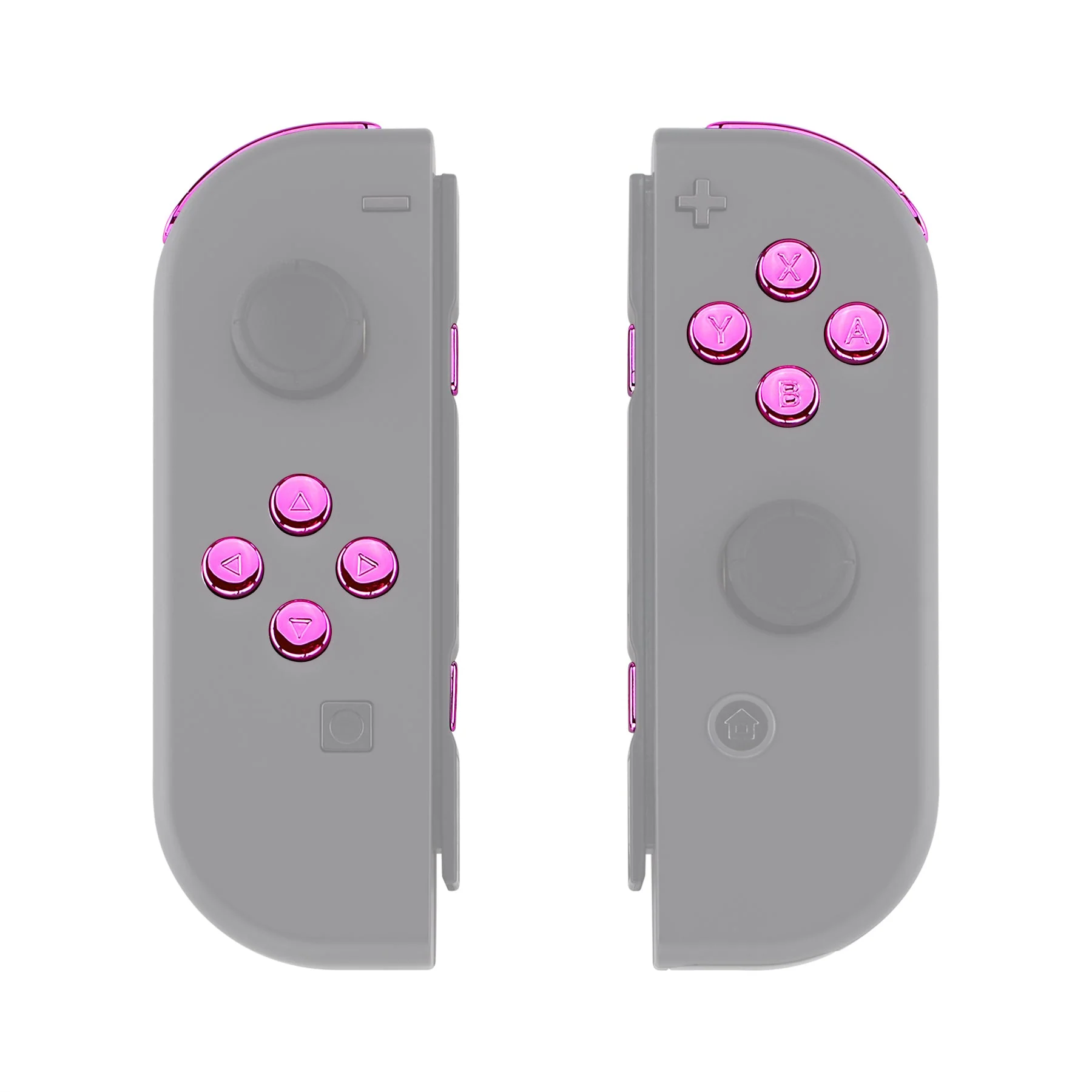 eXtremeRate Replacement Full Set Buttons for Joycon of NS Switch - Chrome Pink Glossy