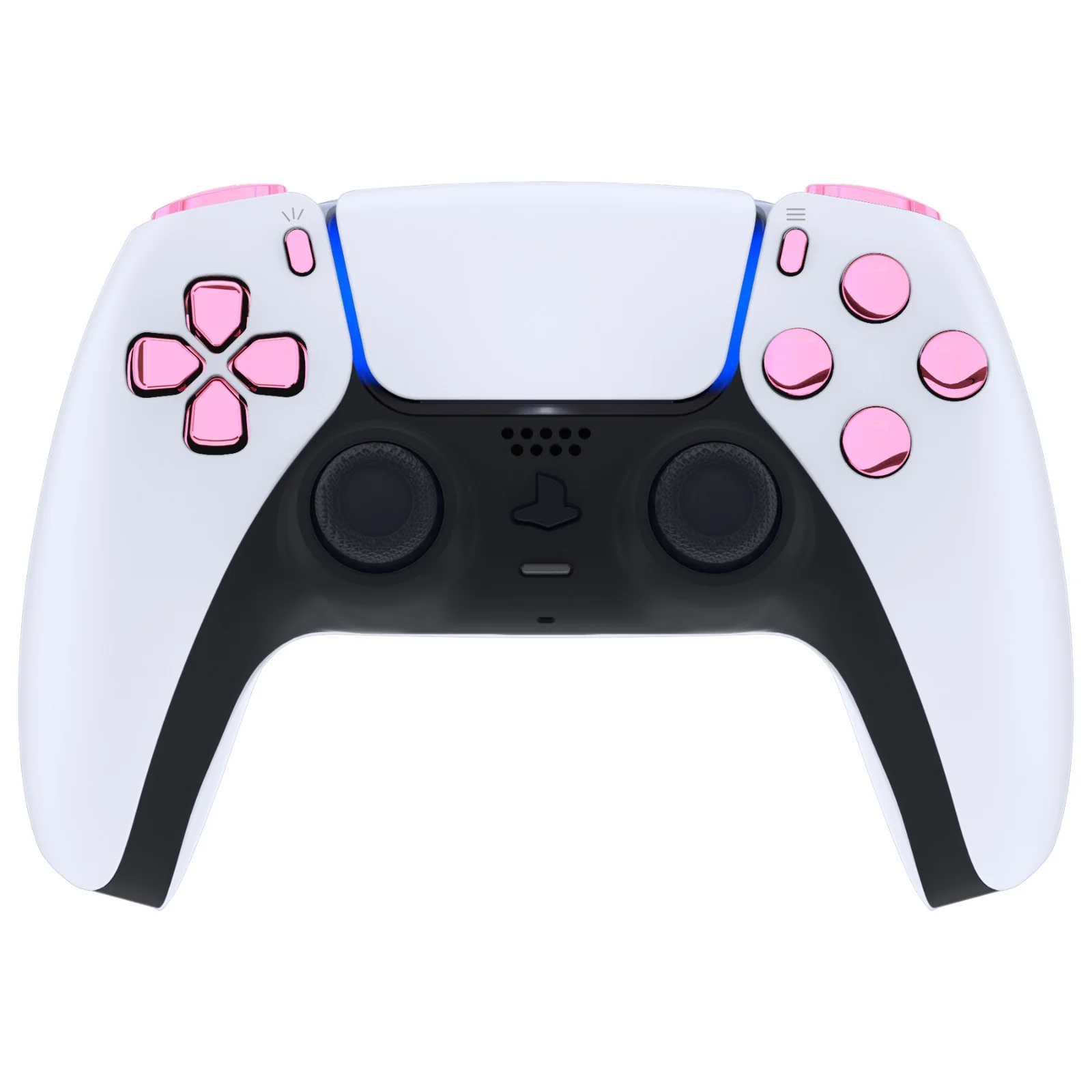 eXtremeRate Replacement Full Set Buttons Compatible with PS5 Controller BDM-010/020 - Chrome Pink - Image 2