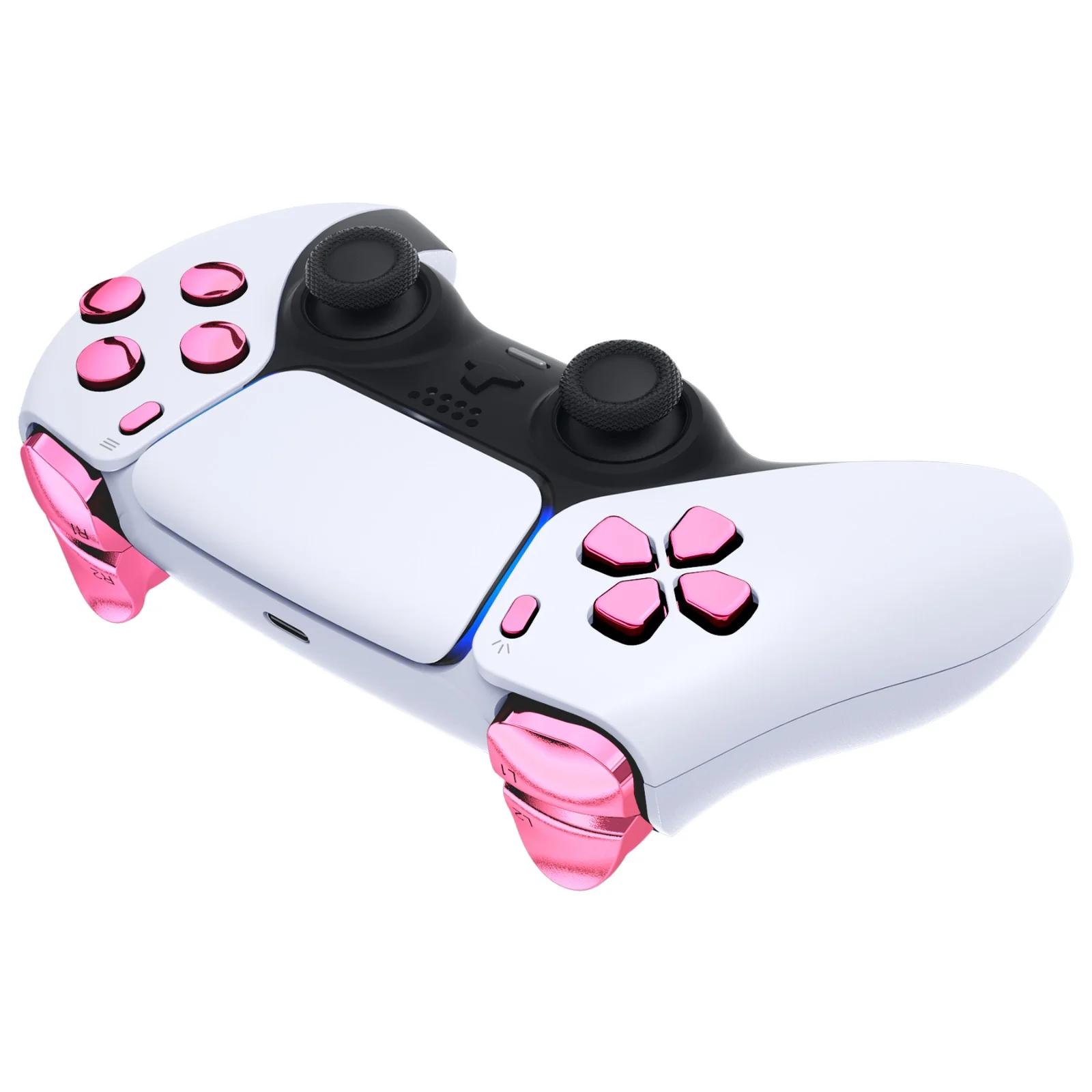 eXtremeRate Replacement Full Set Buttons Compatible with PS5 Controller BDM-010/020 - Chrome Pink - Image 6
