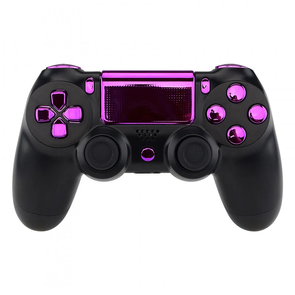 eXtremeRate Replacement Full Set Buttons Compatible with PS4 Slim Pro CUH-ZCT2 Controller - Chrome Purple - Image 4