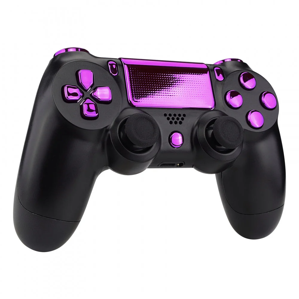 eXtremeRate Replacement Full Set Buttons Compatible with PS4 Slim Pro CUH-ZCT2 Controller - Chrome Purple - Image 6
