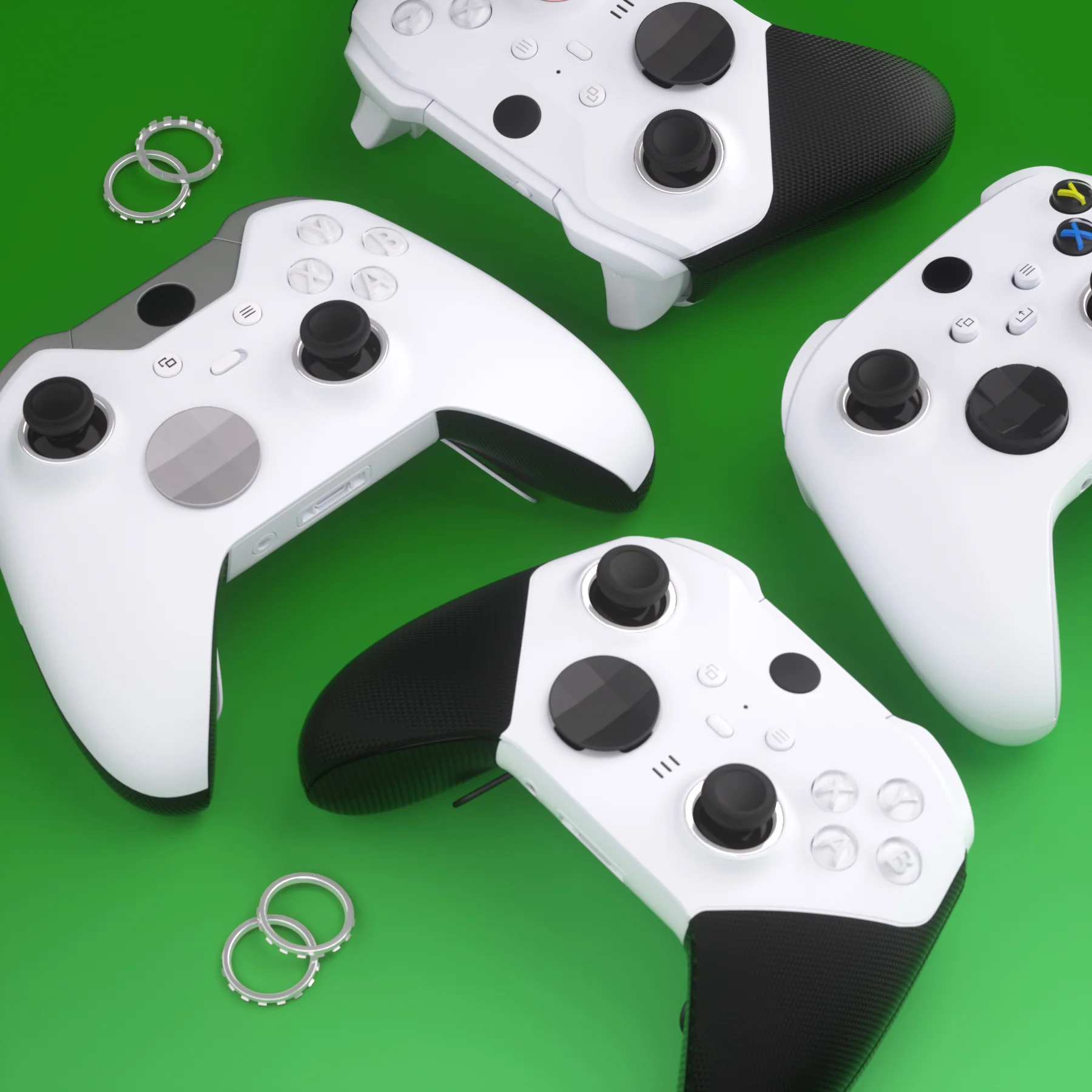 eXtremeRate Custom Accent Rings for Xbox Elite Series 2 Core & for Elite Series 2 & for Xbox One Elite Controller, Compatible with eXtremeRate ASR Version Shell for Xbox Series X/S Controller - Chrome Silver - Image 10