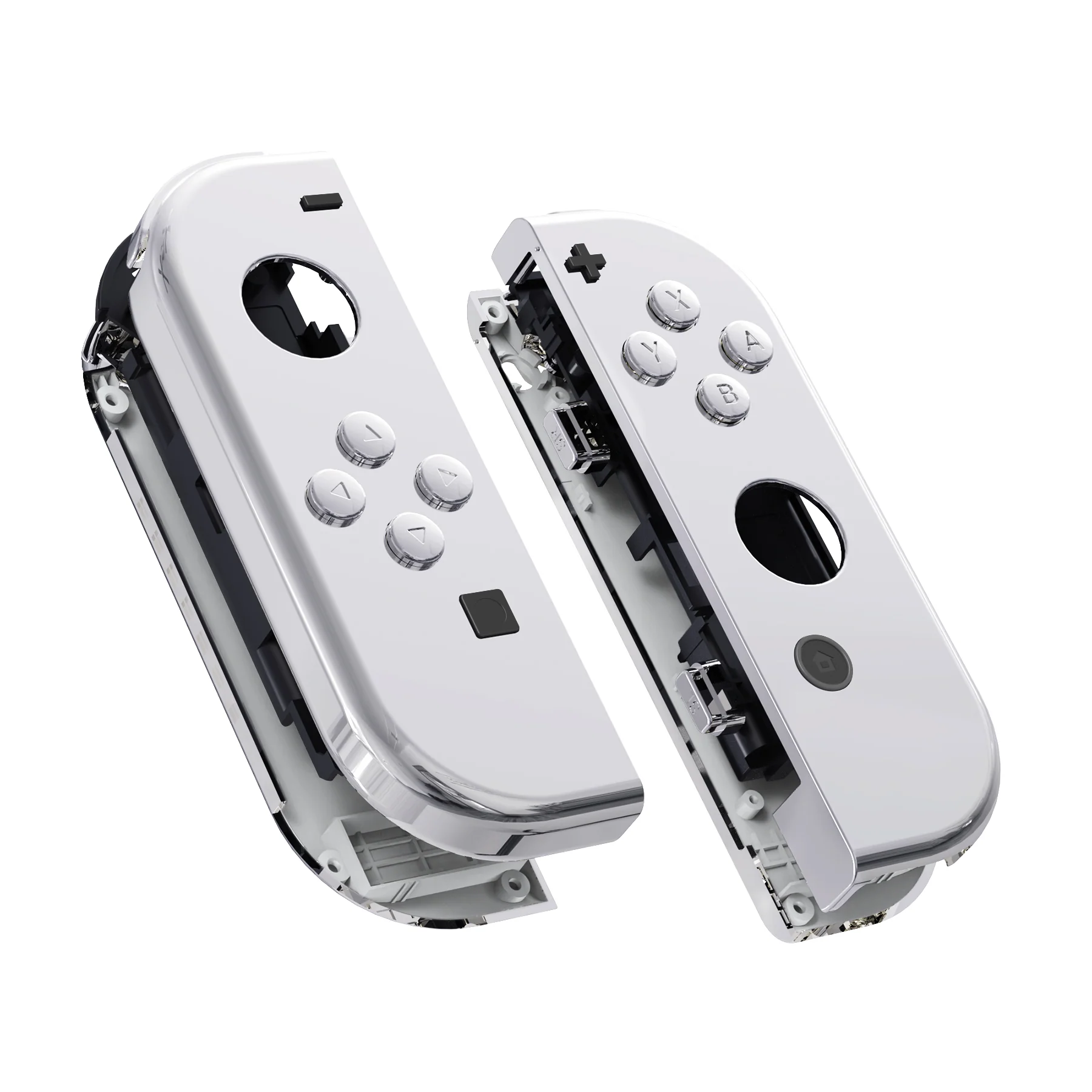 eXtremeRate Replacement Full Set Shell Case with Buttons for Joycon of NS Switch - Chrome Silver - Image 11