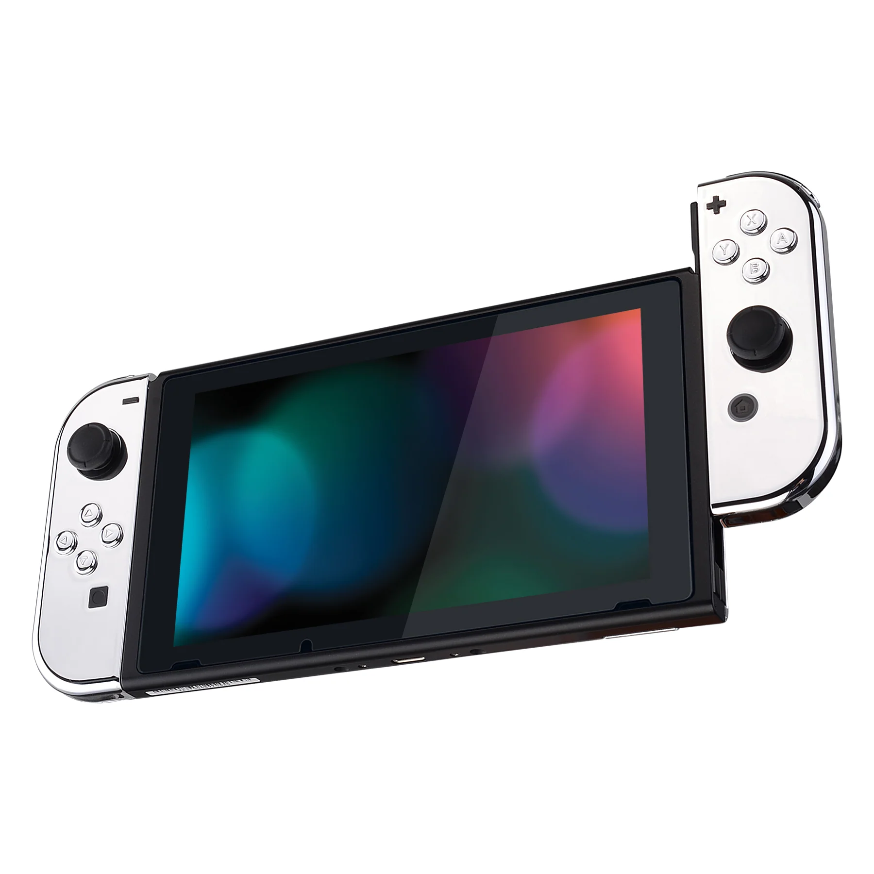 eXtremeRate Replacement Full Set Shell Case with Buttons for Joycon of NS Switch - Chrome Silver - Image 5