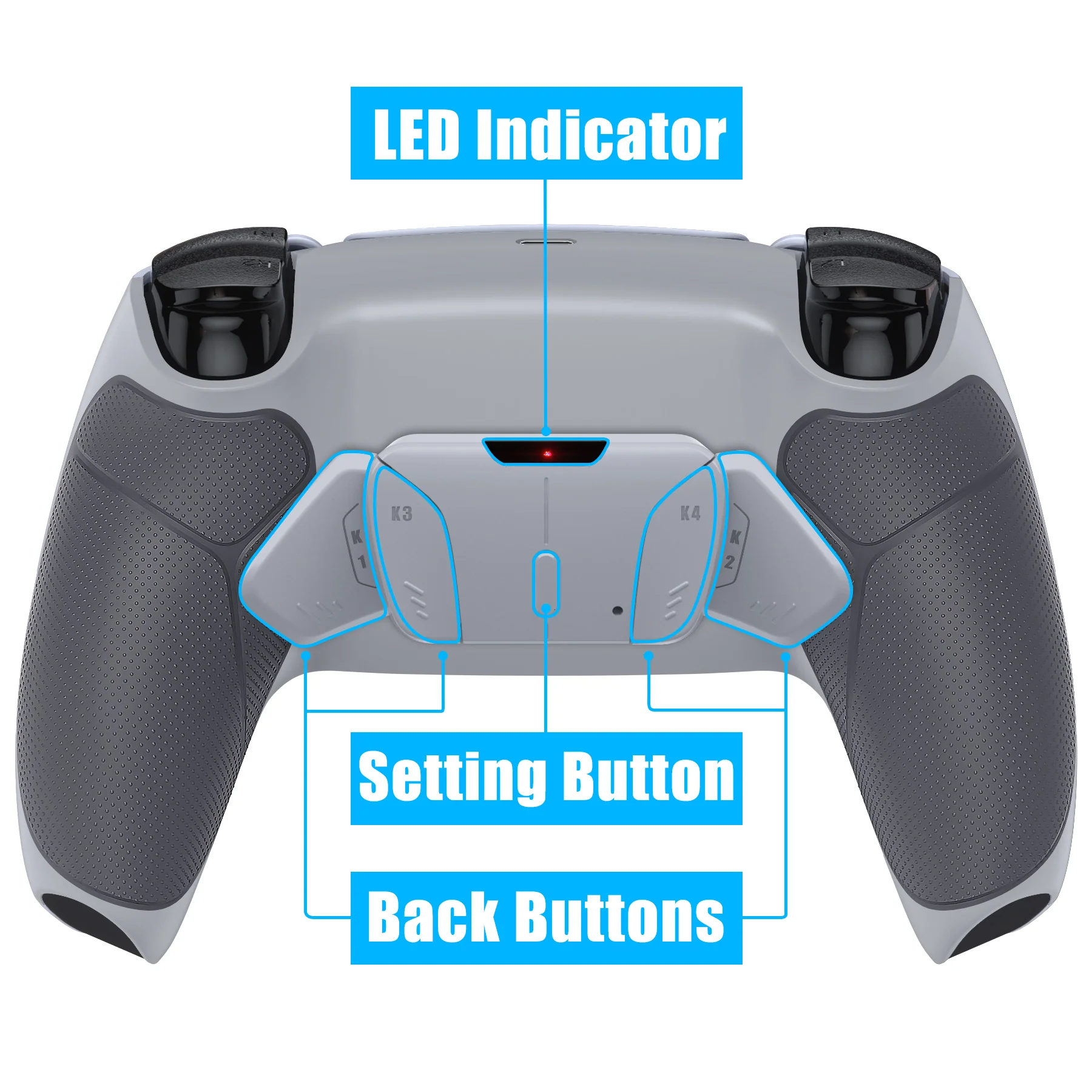 eXtremeRate Remappable RISE4 Remap Kit for PS5 Controller BDM-010/020 - Rubberized Classic Gray - Image 4