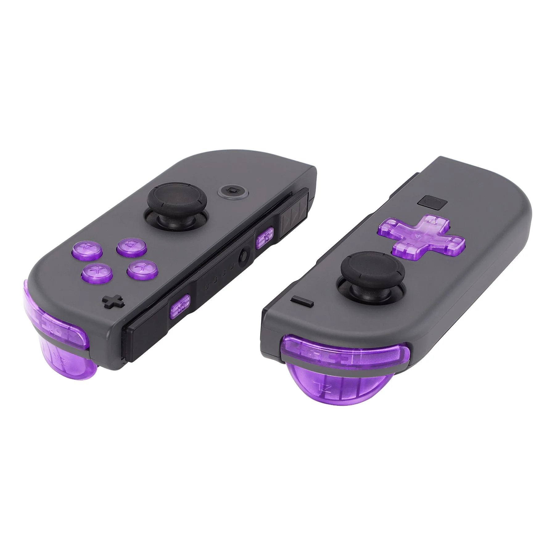 eXtremeRate Dpad Version Replacement Full Set Buttons for Joycon of Switch (D-pad ONLY Fits for eXtremeRate D-pad Shell for Joycon) - Clear Atomic Purple - Image 4