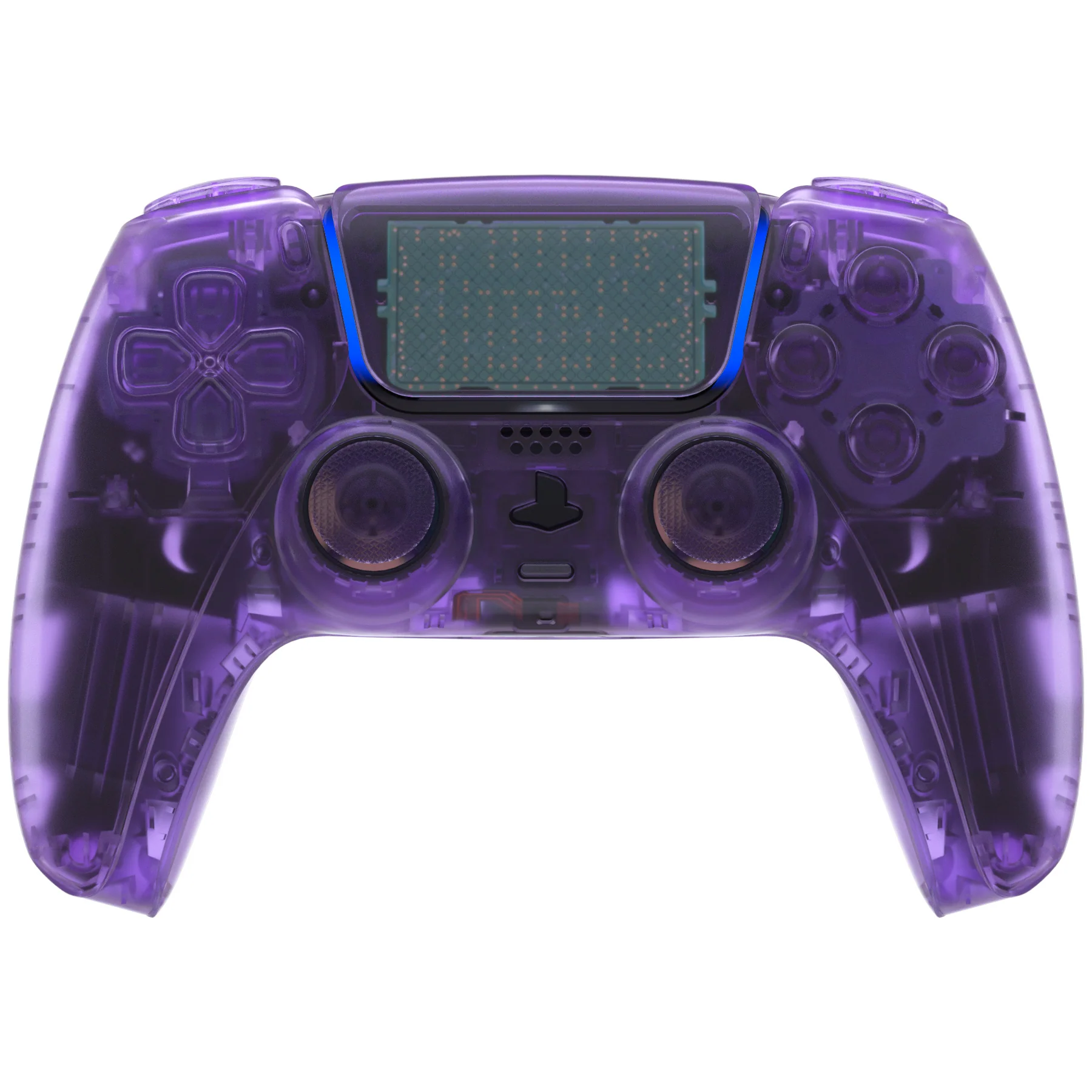 eXtremeRate Replacement Full Set Shells with Buttons Compatible with PS5 Controller BDM-030/040/050 - Clear Atomic Purple - Image 2