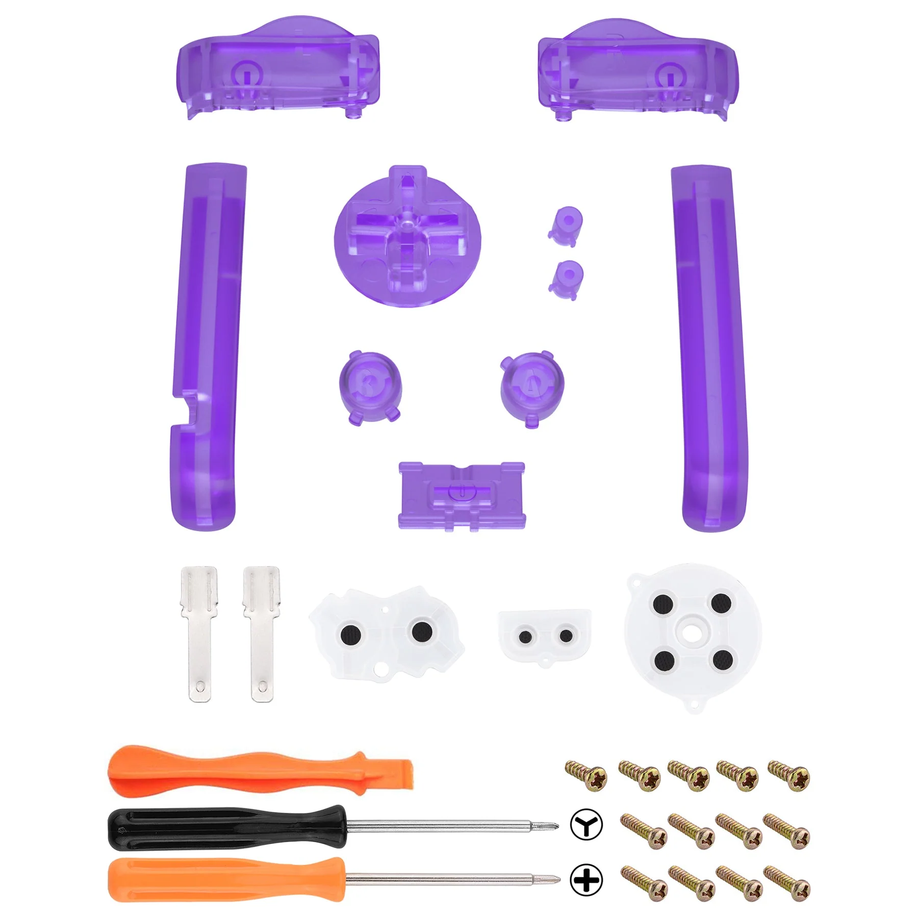 eXtremeRate GBA Replacement Full Set Buttons for Gameboy Advance - Clear Atomic Purple - Image 2