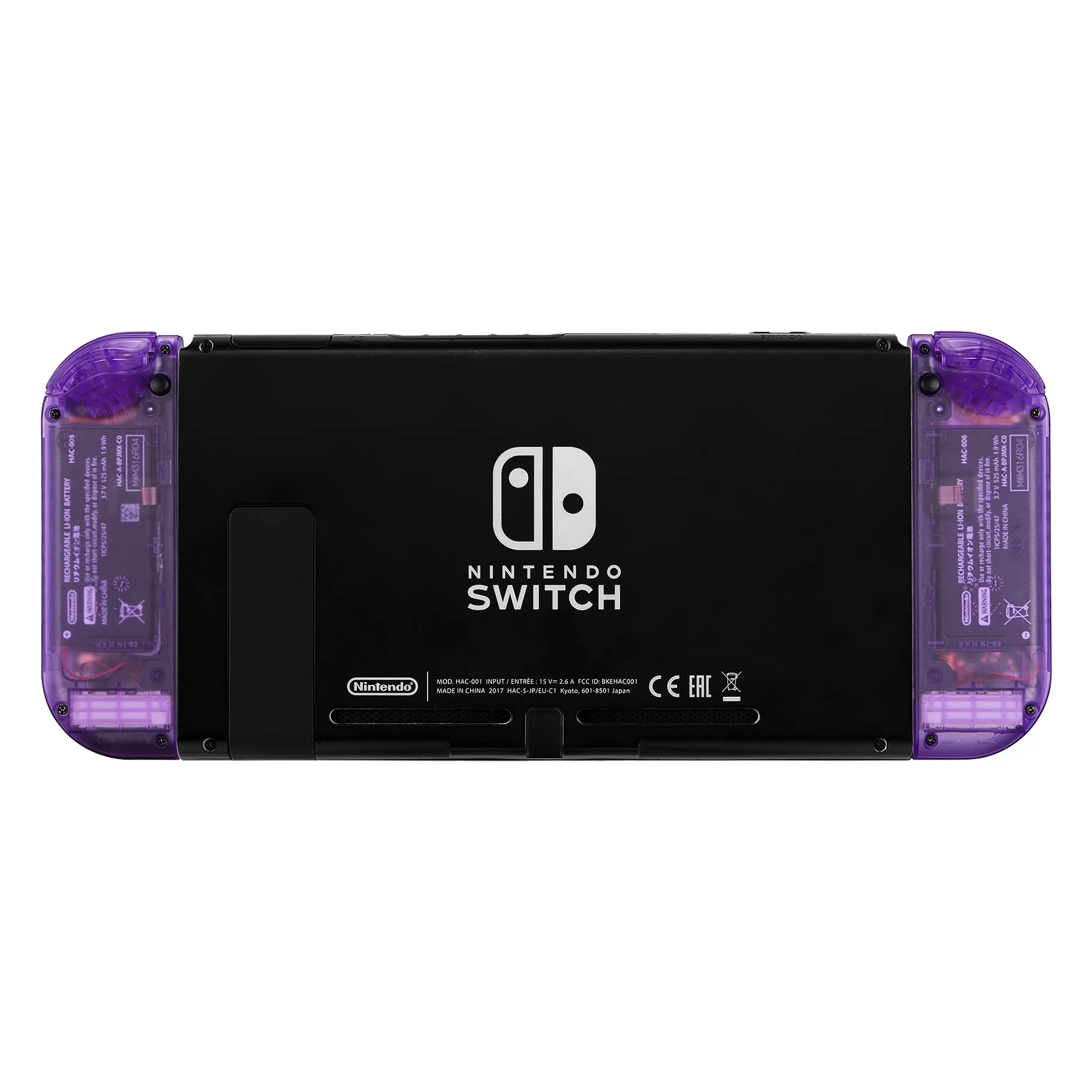 eXtremeRate Dpad Version Replacement Full Set Shell Case with Buttons for Joycon of NS Switch - Clear Atomic Purple - Image 7