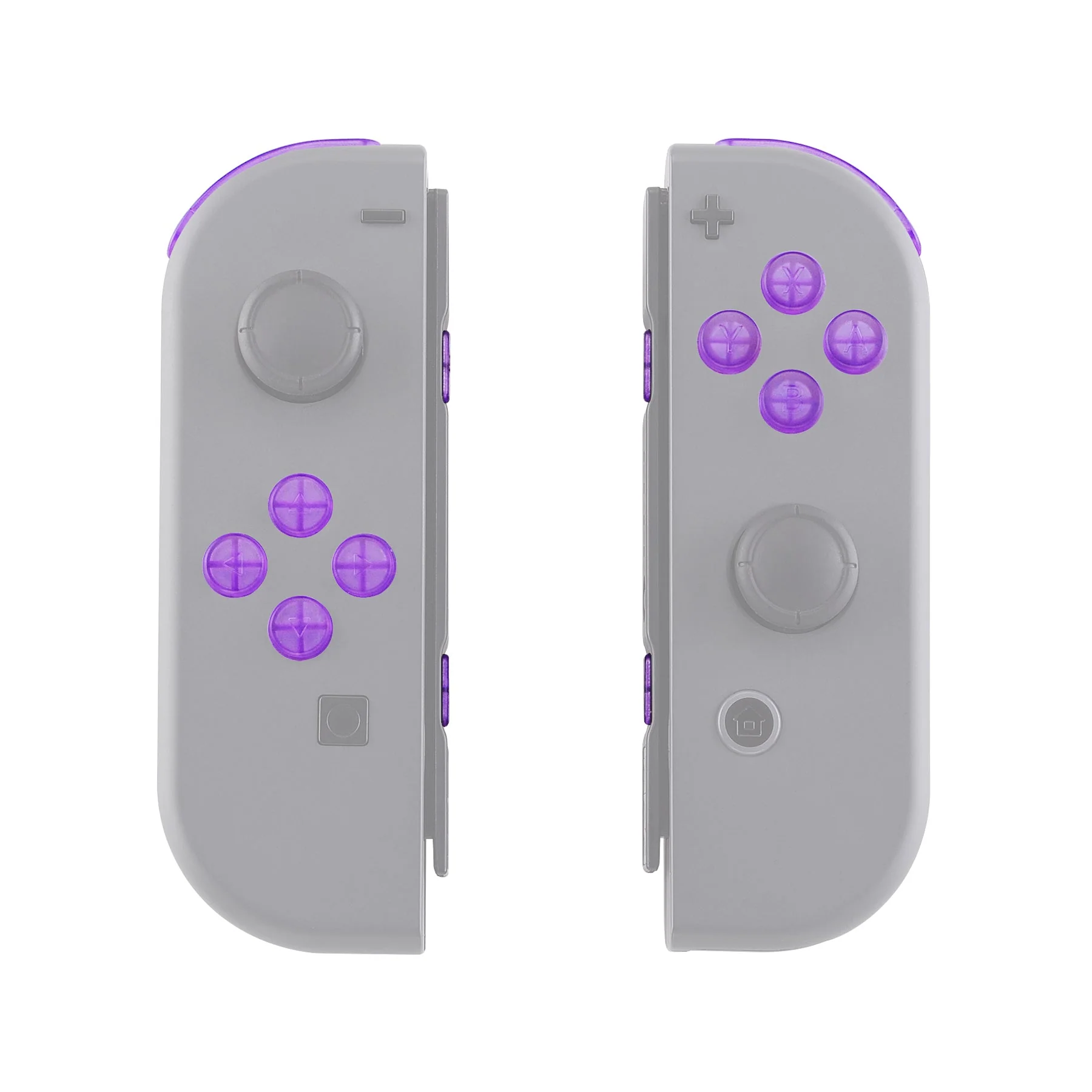 eXtremeRate Replacement Full Set Buttons for Joycon of NS Switch - Clear Atomic Purple