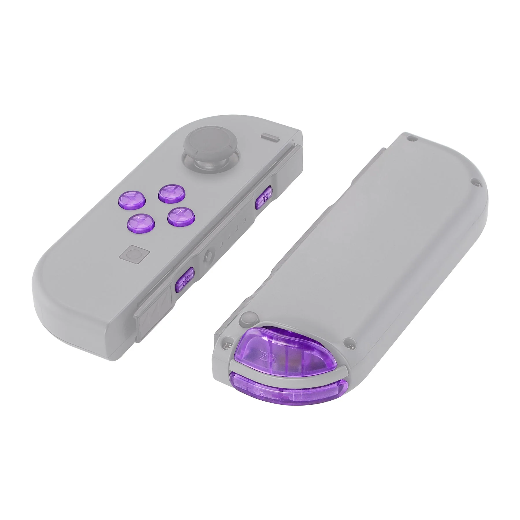 eXtremeRate Replacement Full Set Buttons for Joycon of NS Switch - Clear Atomic Purple - Image 6