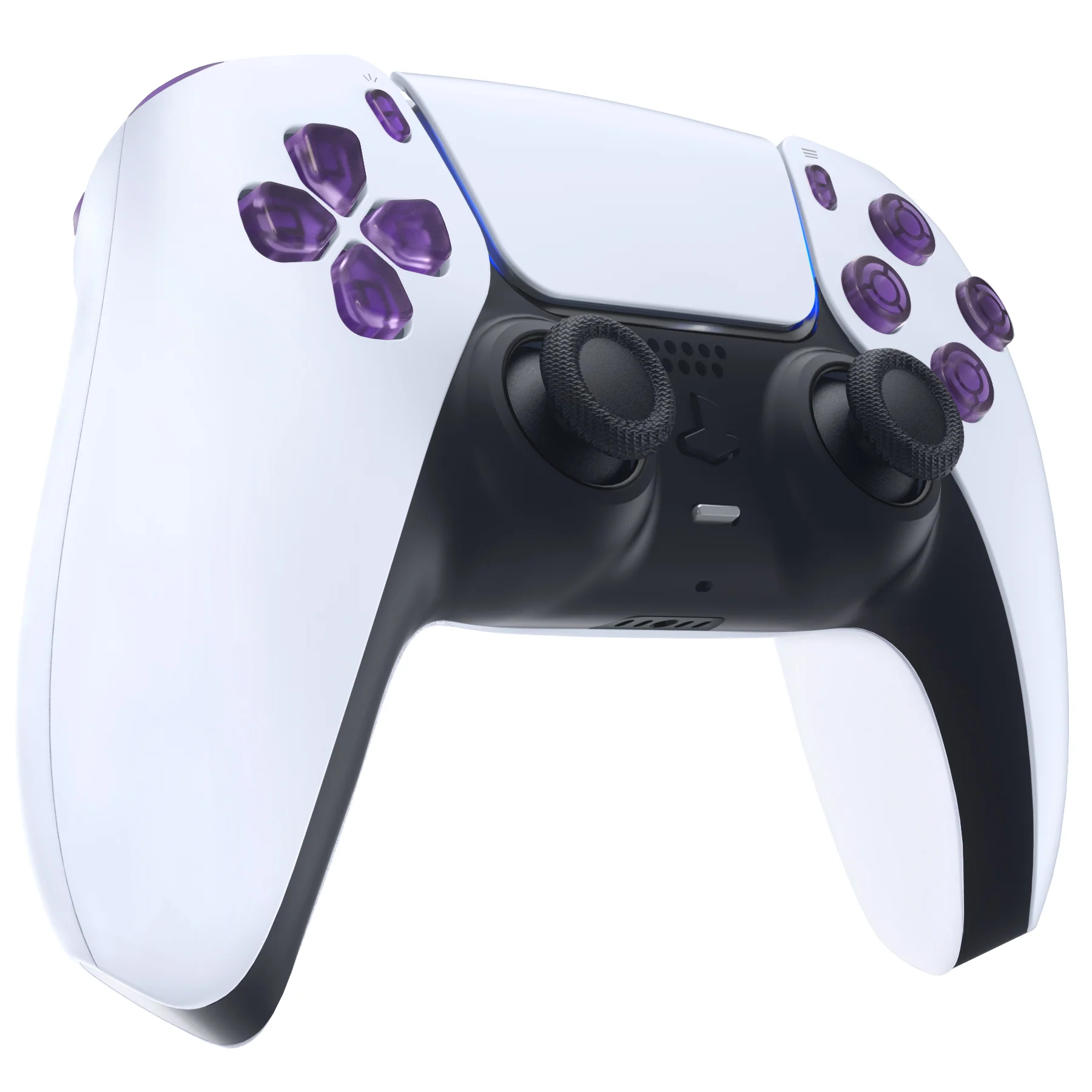 eXtremeRate Replacement Full Set Buttons Compatible with PS5 Controller BDM-030/040/050/060 - Clear Atomic Purple - Image 6