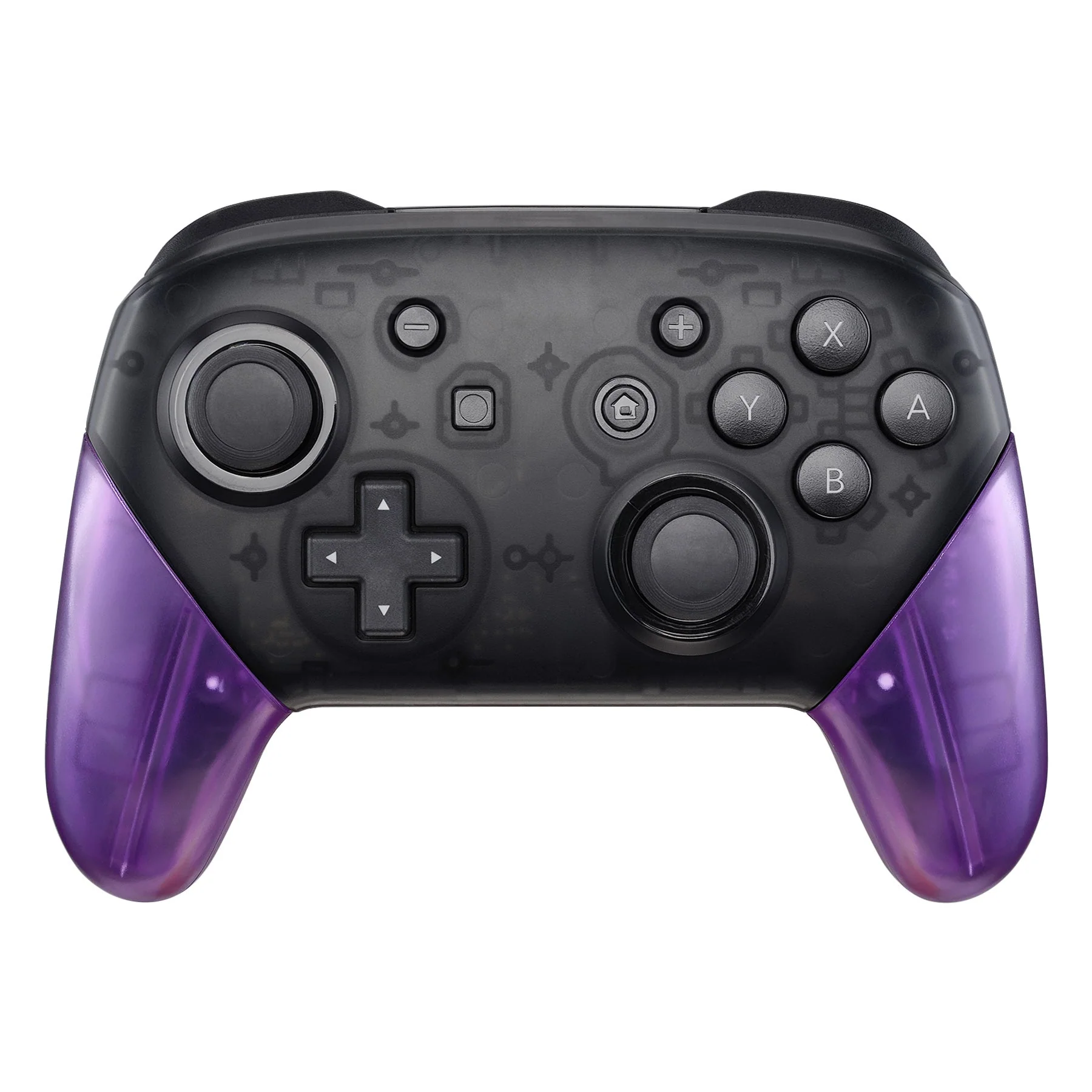 eXtremeRate Replacement Handle Grips for Nintendo Switch Pro Controller - Clear Atomic Purple