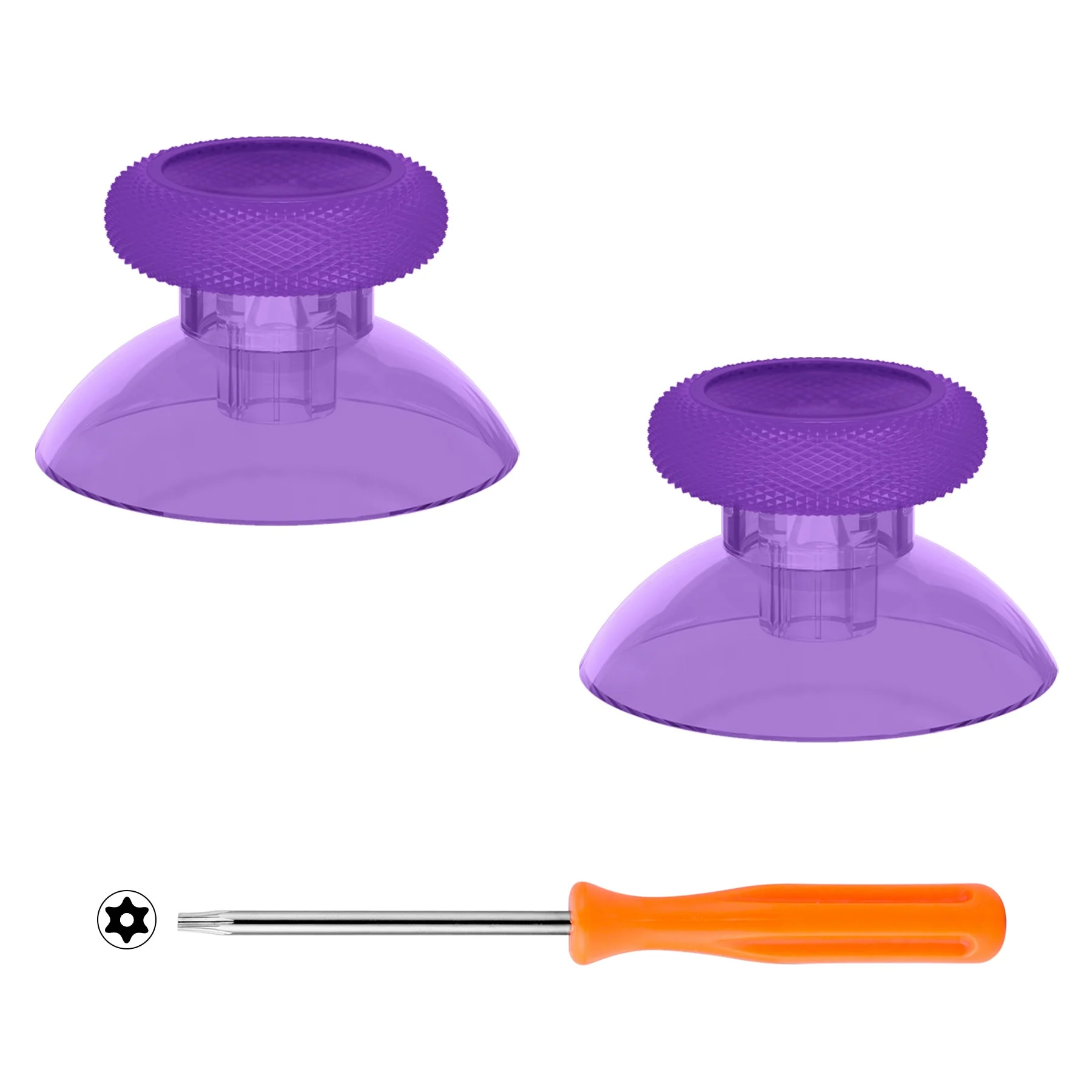 eXtremeRate Replacement Thumbsticks for Xbox Series X/S Controller & Xbox One X/S Controller & Xbox One Standard Controller & Xbox One Elite Controller - Clear Atomic Purple