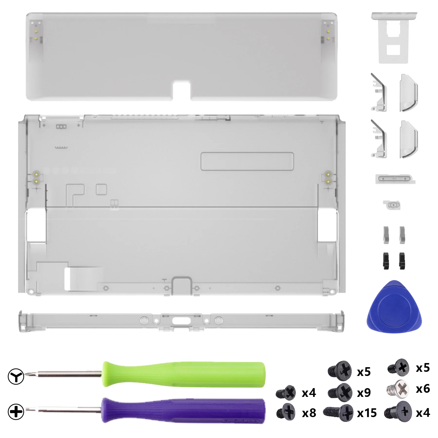 eXtremeRate Replacement Back Plate with Kickstand for Nintendo Switch OLED - Clear Black - Image 3