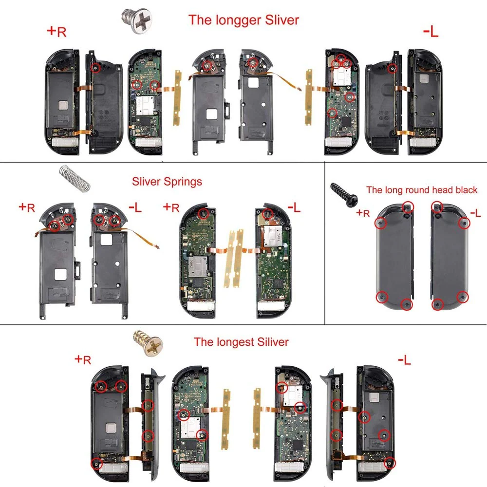 eXtremeRate Replacement Full Set Shell Case with Buttons for Joycon of NS Switch - Clear Black - Image 11