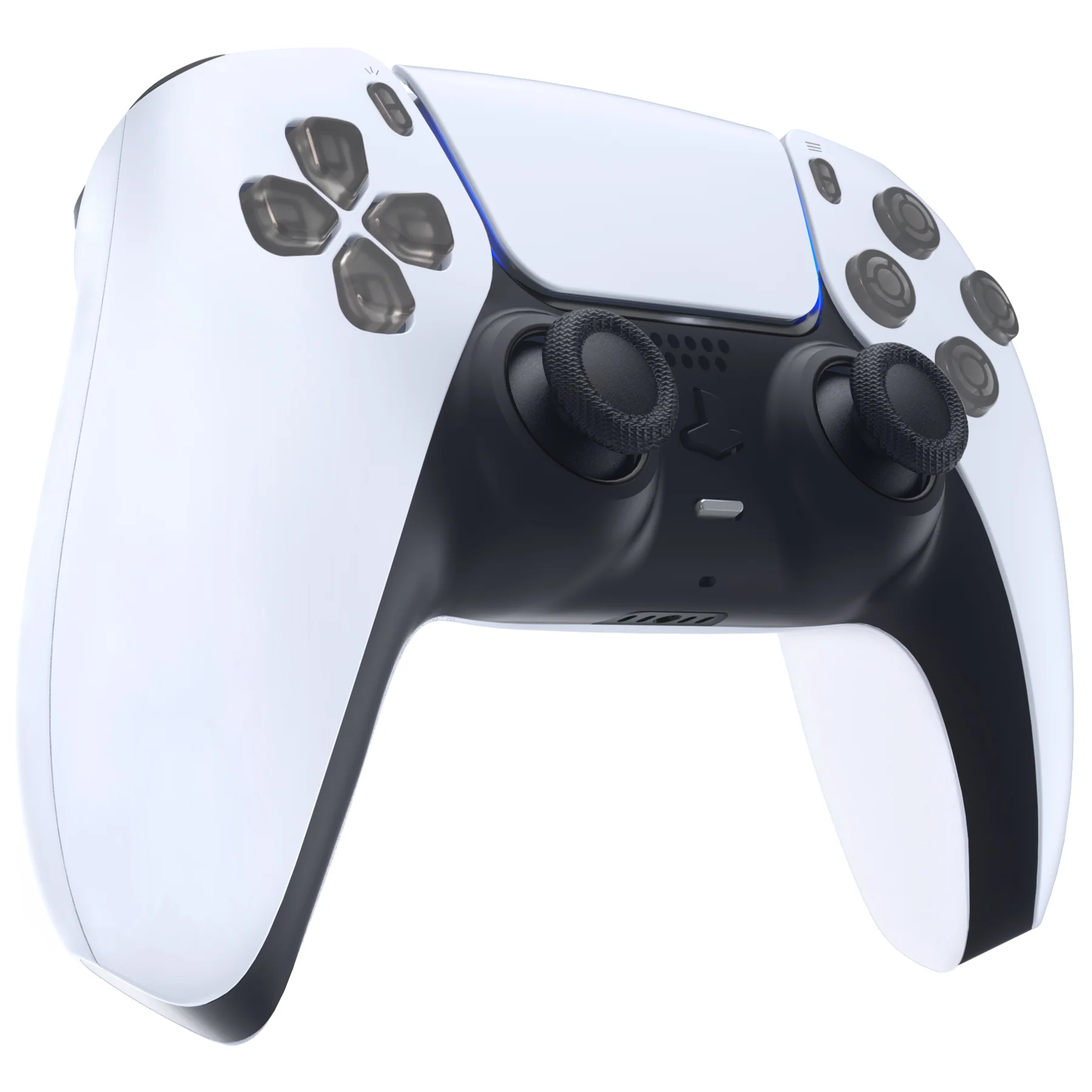 eXtremeRate Replacement Full Set Buttons Compatible with PS5 Controller BDM-030/040/050/060 - Clear Black - Image 6