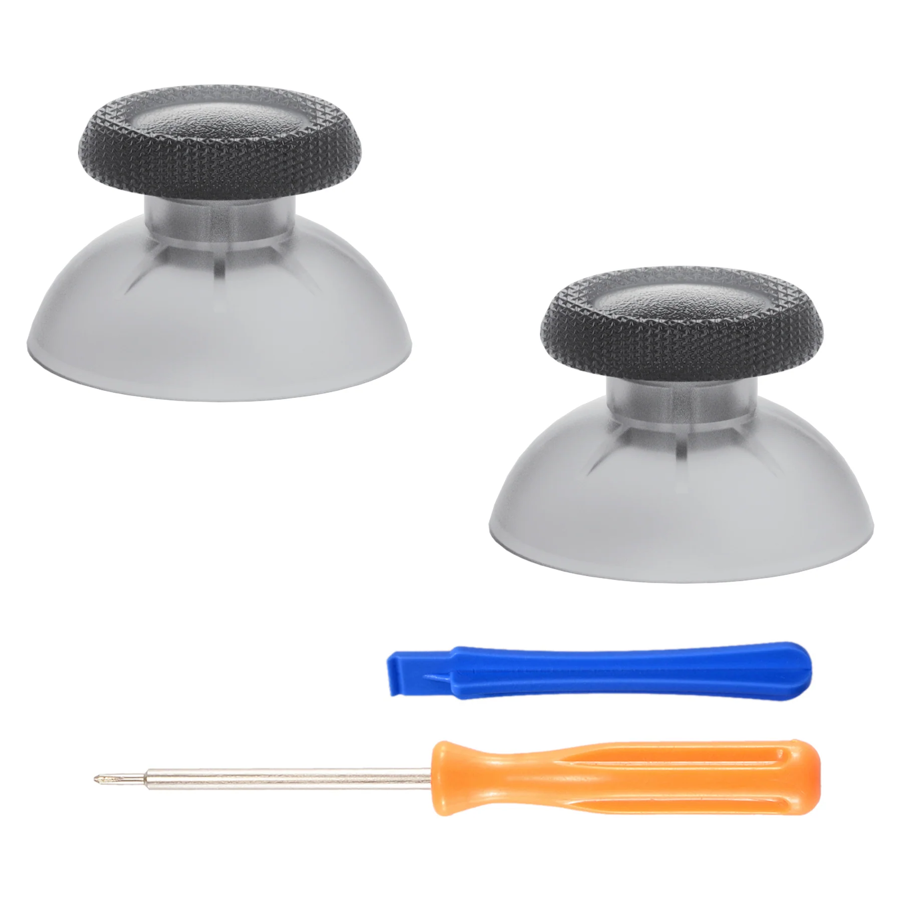 eXtremeRate Replacement Thumbsticks Analog Stick Joystick Compatible with PS5 & PS4 All Model Controller - Clear Black