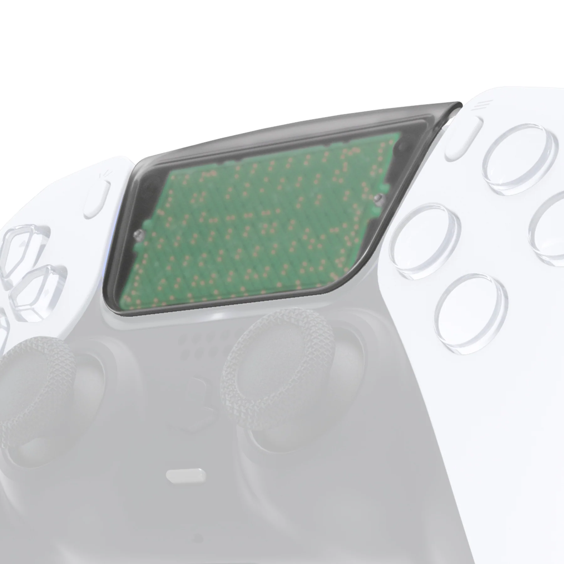 eXtremeRate Replacement Custom Touchpad Cover Compatible with PS5 Controller BDM-010/020/030/040/050/060 - Clear Black