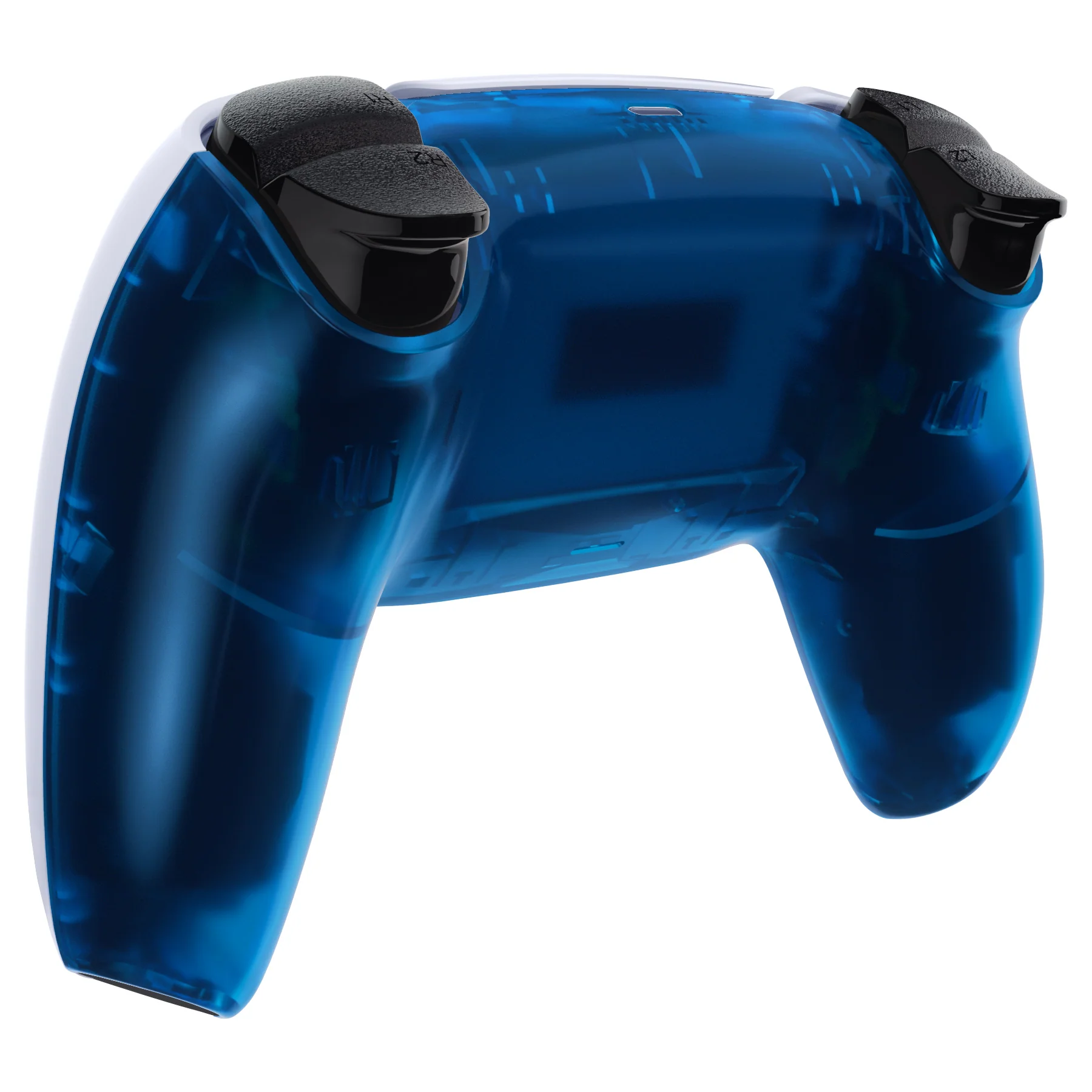eXtremeRate Replacement Back Housing Bottom Shell Compatible with PS5 Controller BDM-010/020/030/040/050 - Clear Blue - Image 4