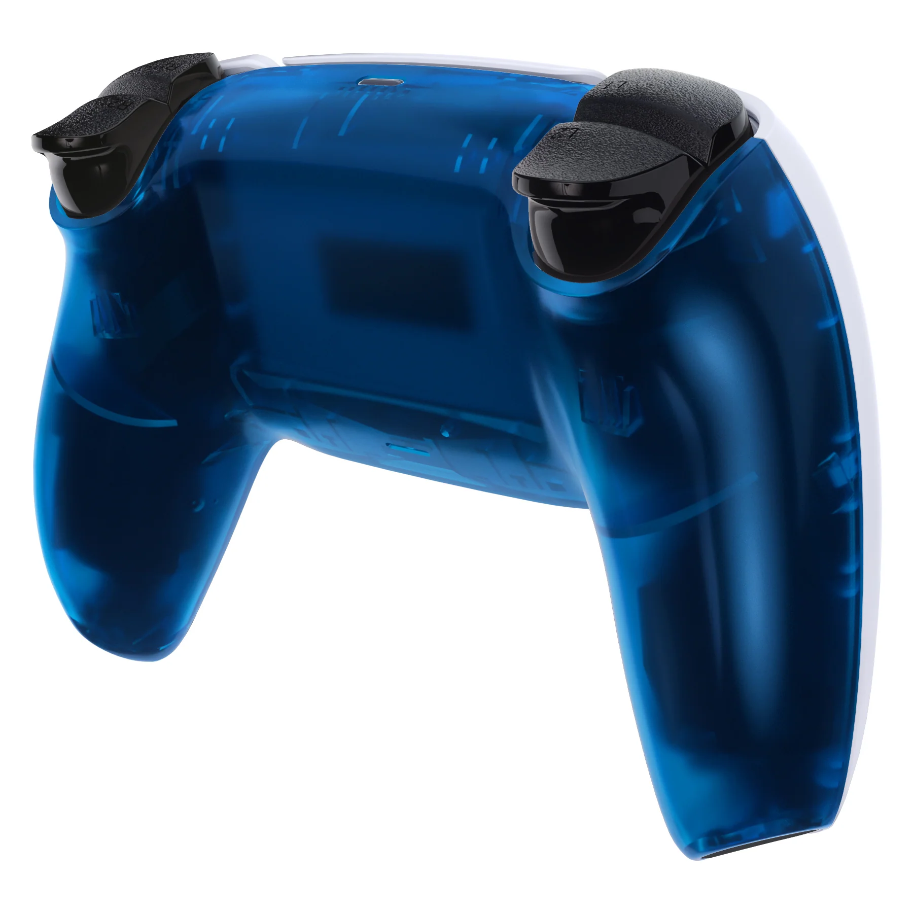 eXtremeRate Replacement Back Housing Bottom Shell Compatible with PS5 Controller BDM-010/020/030/040/050 - Clear Blue - Image 5