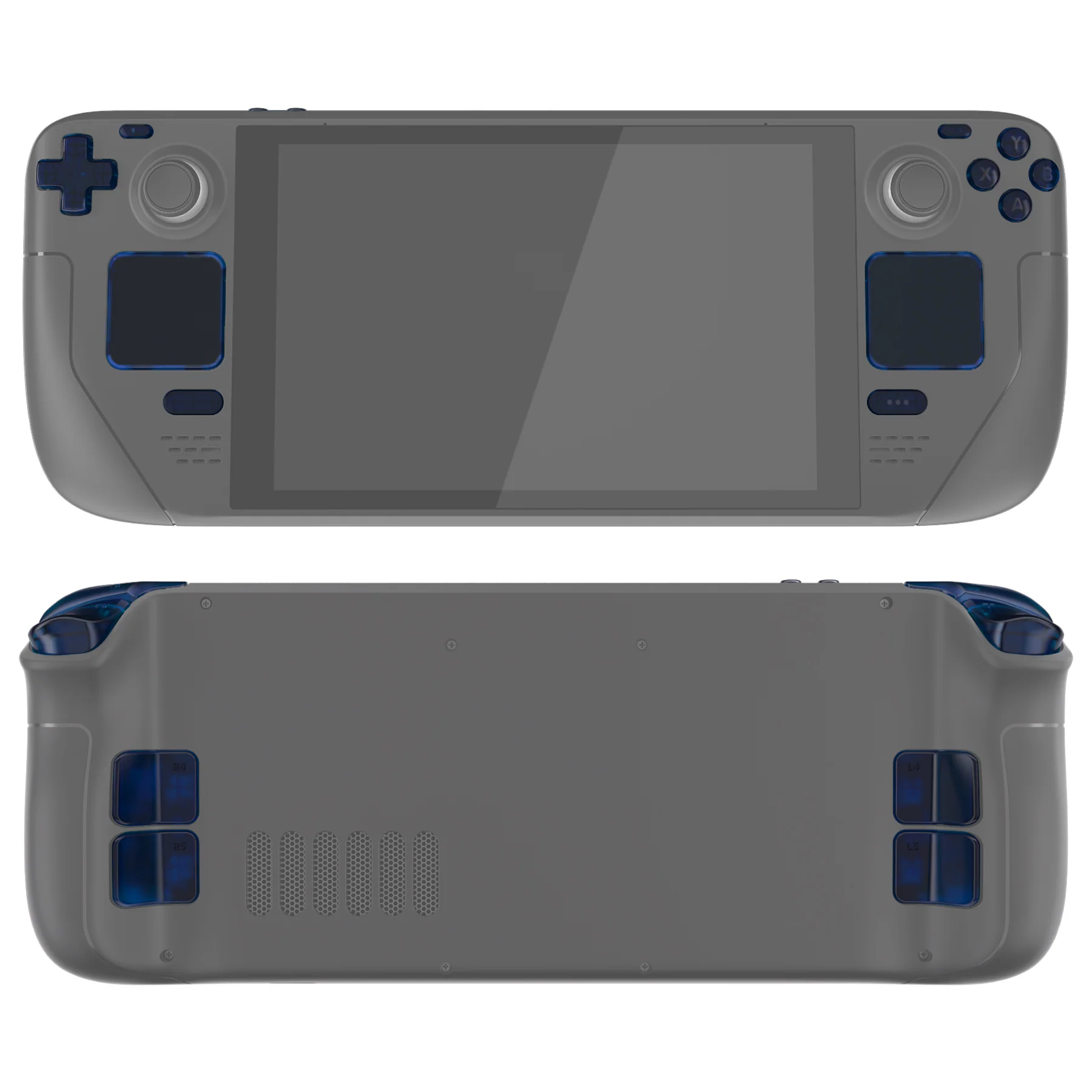 eXtremeRate Replacement Full Set Buttons for Steam Deck LCD - Clear Blue