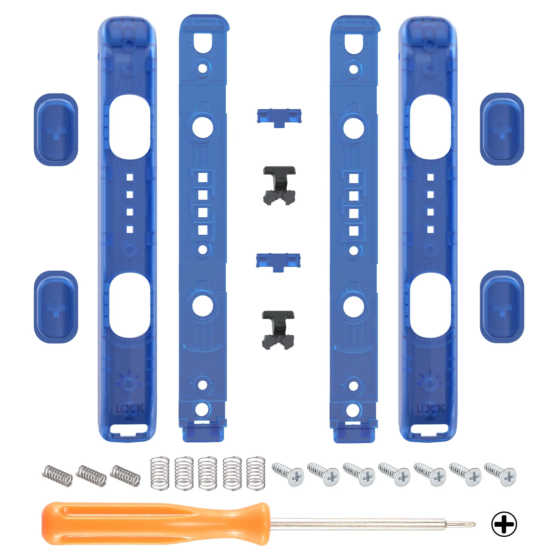 eXtremeRate 2 Pack Custom Replacement shell for Joycon Strap of NS Switch - Clear Blue - Image 2