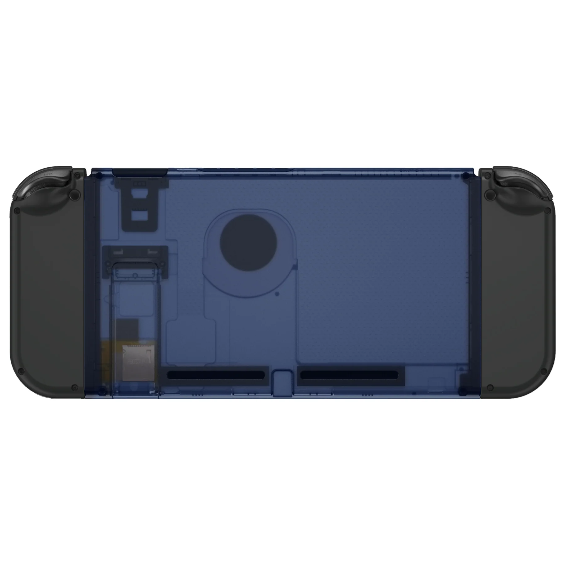 eXtremeRate Replacement Back Plate with Kickstand for Nintendo Switch Console - Clear Deep Ocean Blue - Image 2