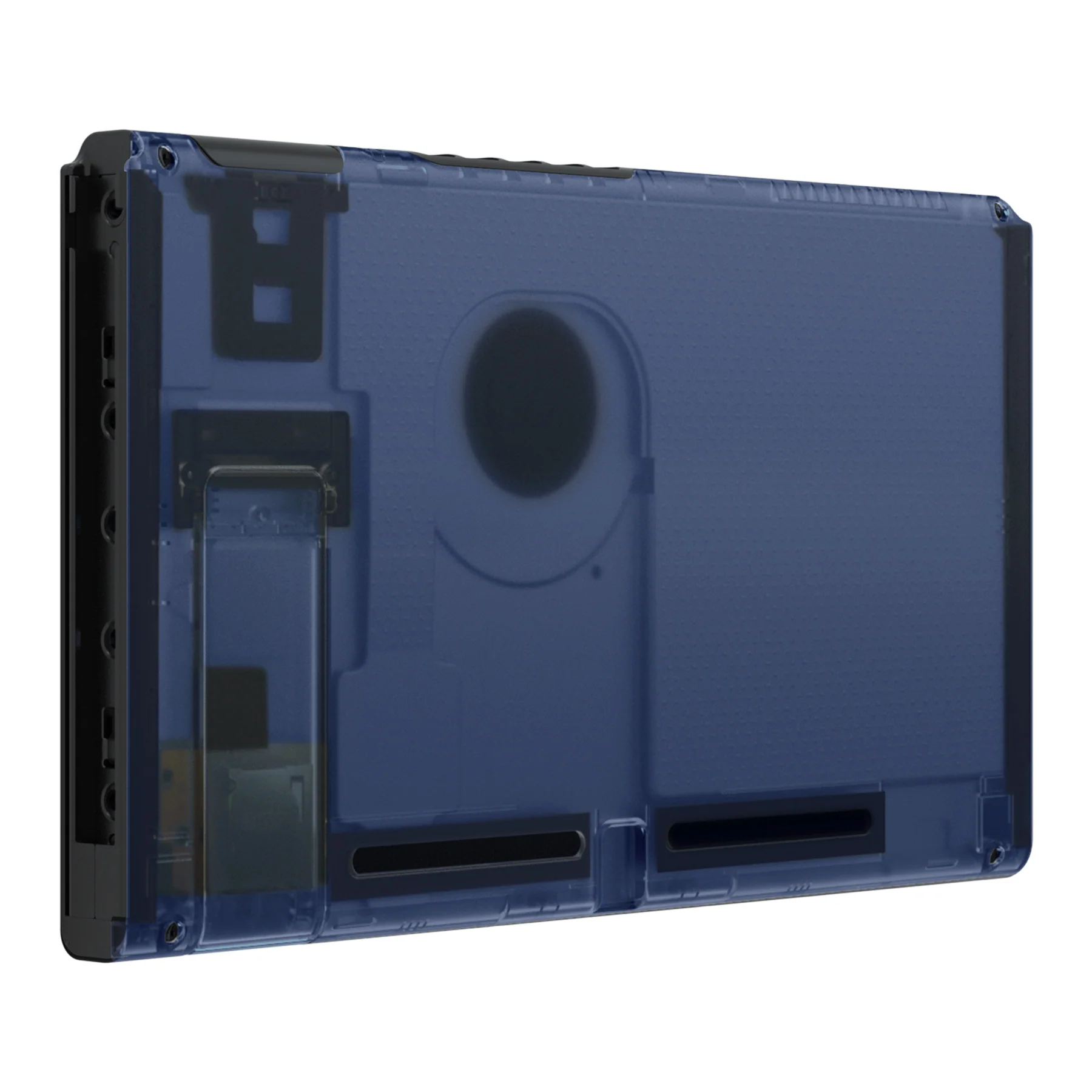 eXtremeRate Replacement Back Plate with Kickstand for Nintendo Switch Console - Clear Deep Ocean Blue - Image 5