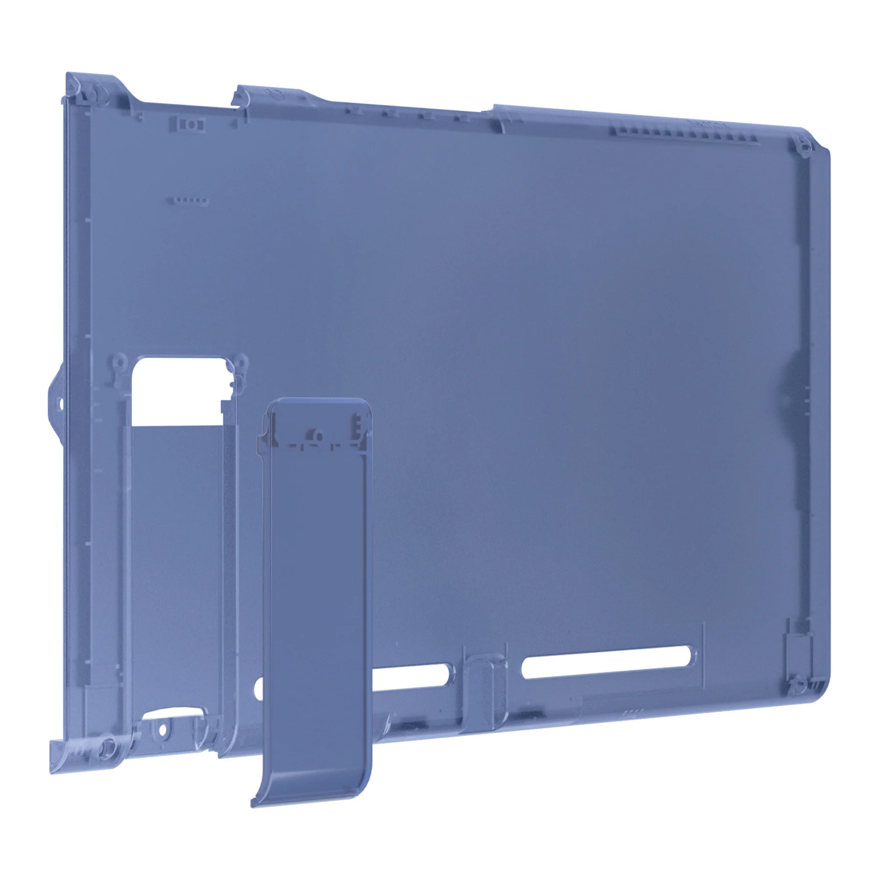 eXtremeRate Replacement Back Plate with Kickstand for Nintendo Switch Console - Clear Deep Ocean Blue - Image 7