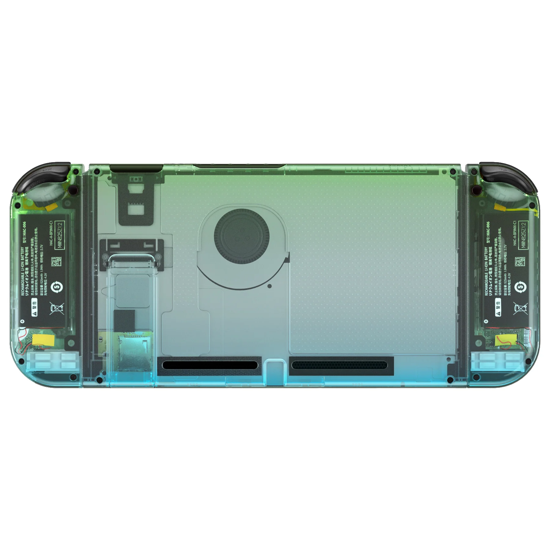 eXtremeRate Replacement Full Set Shells with Buttons for Nintendo Switch - Clear Gradient Translucent Green Blue - Image 6