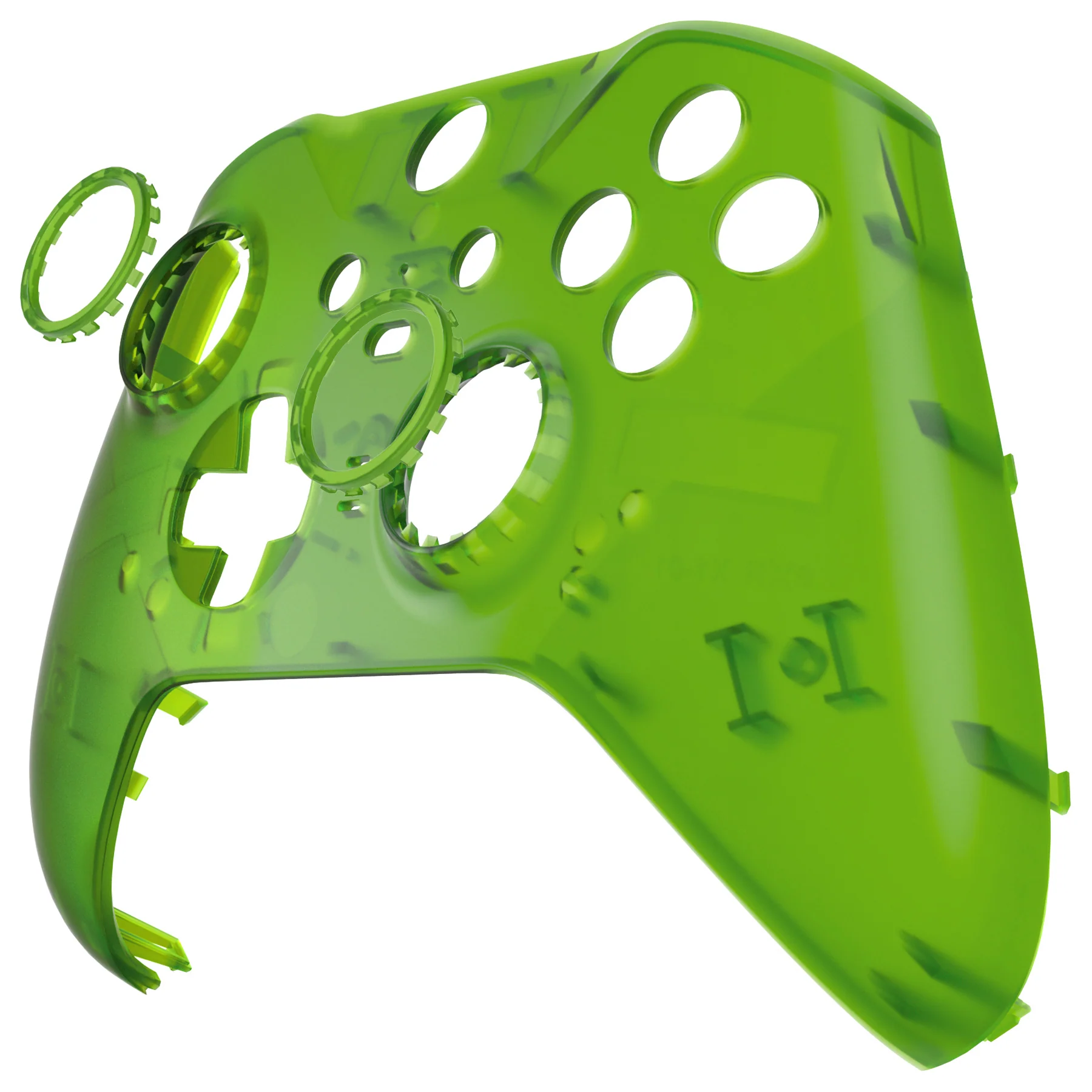 eXtremeRate Replacement Front Housing Shell Case with Accent Rings for Xbox One Elite Series 2 & Elite 2 Core Controller (Model 1797) - Clear Green - Image 9