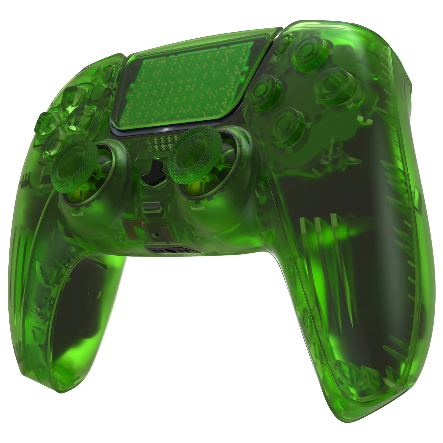 eXtremeRate Replacement Full Set Shells with Buttons Compatible with PS5 Controller BDM-030/040/050 - Clear Green - Image 4
