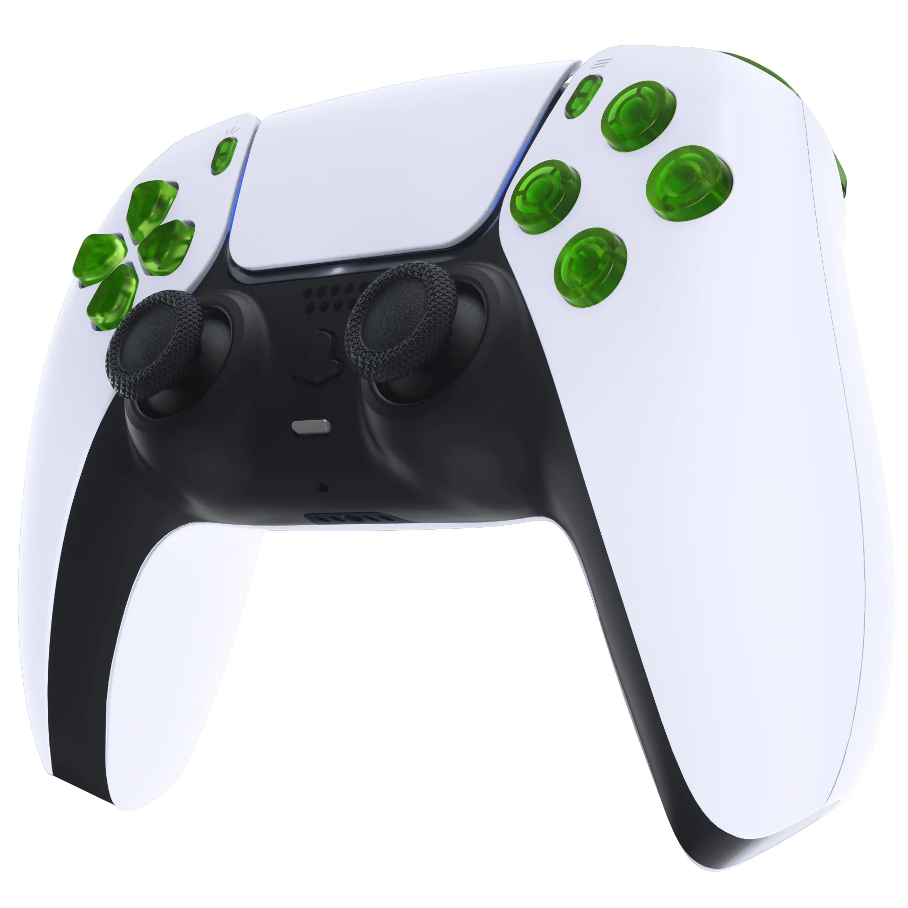 eXtremeRate Replacement Full Set Buttons Compatible with PS5 Controller BDM-030/040/050/060 - Clear Green - Image 5