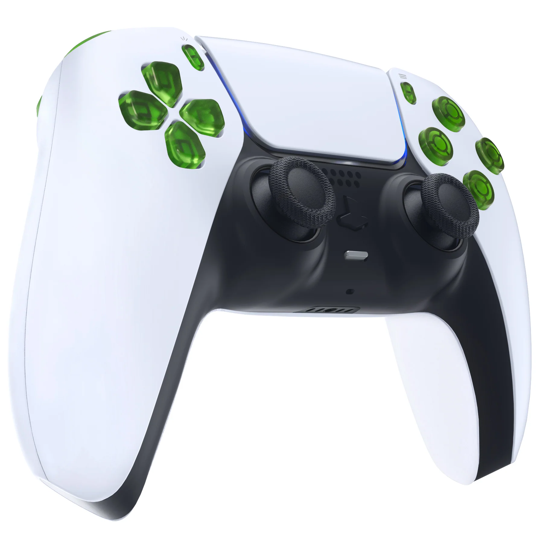 eXtremeRate Replacement Full Set Buttons Compatible with PS5 Controller BDM-030/040/050/060 - Clear Green - Image 6