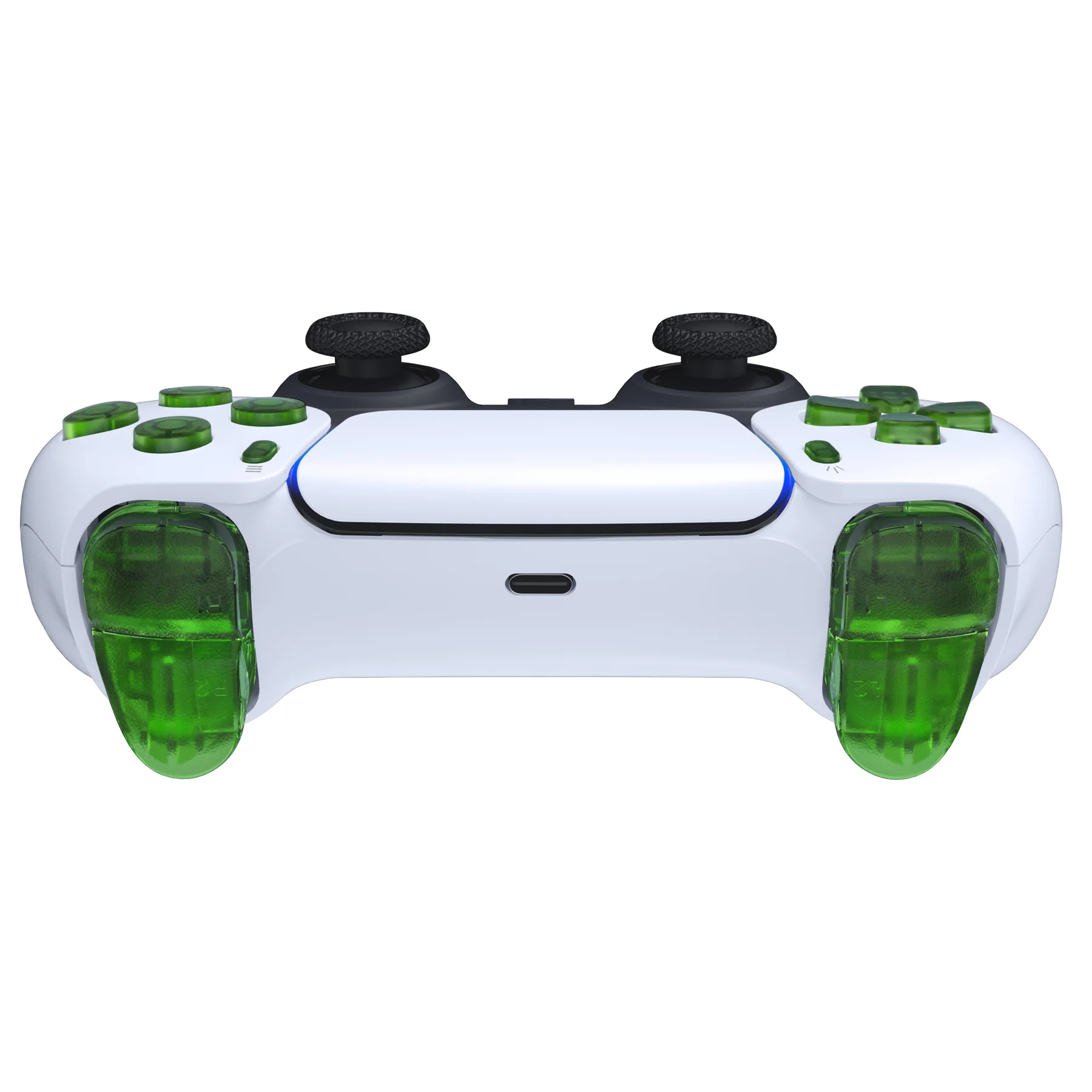 eXtremeRate Replacement Full Set Buttons Compatible with PS5 Controller BDM-030/040/050/060 - Clear Green - Image 8