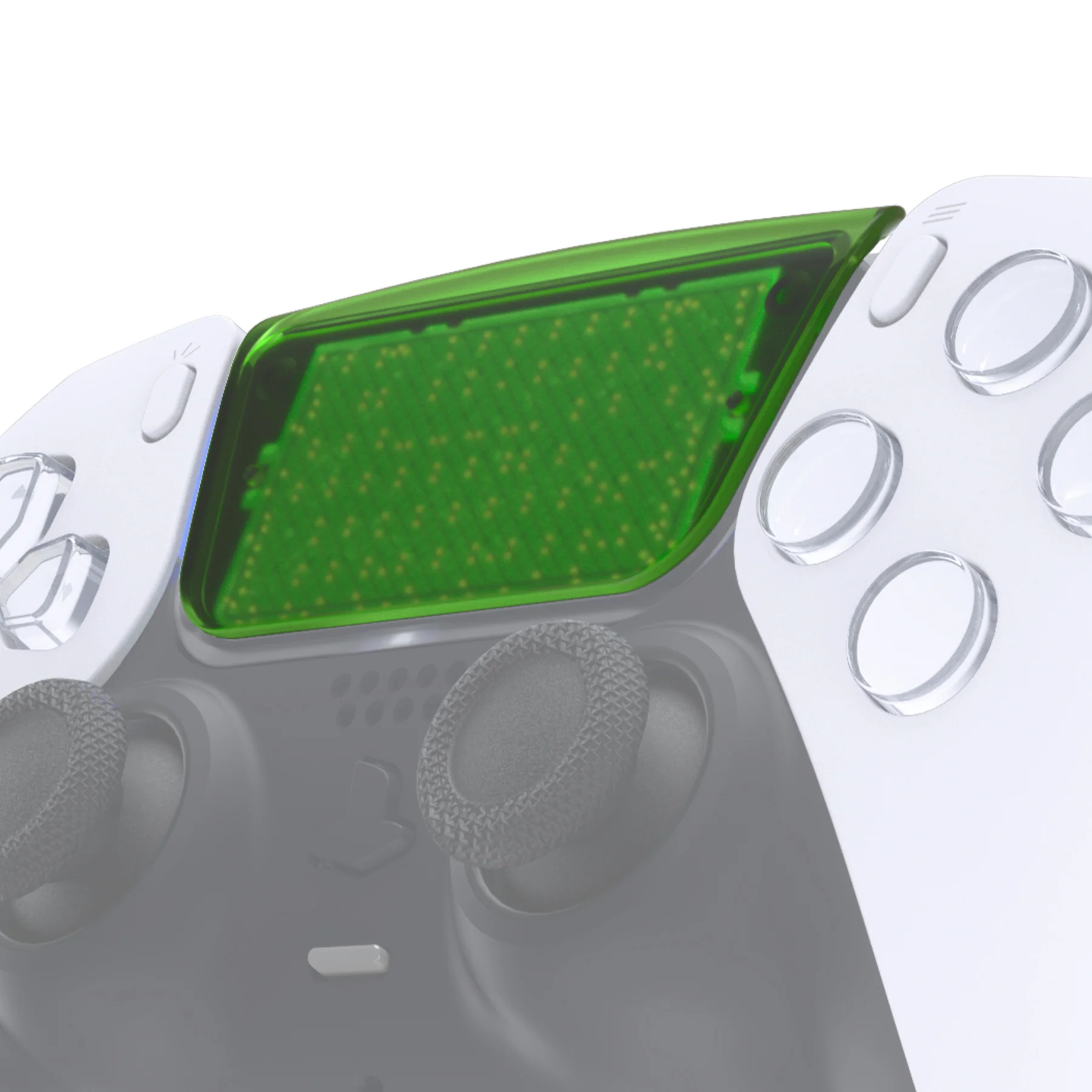 eXtremeRate Replacement Custom Touchpad Cover Compatible with PS5 Controller BDM-010/020/030/040/050/060 - Clear Green