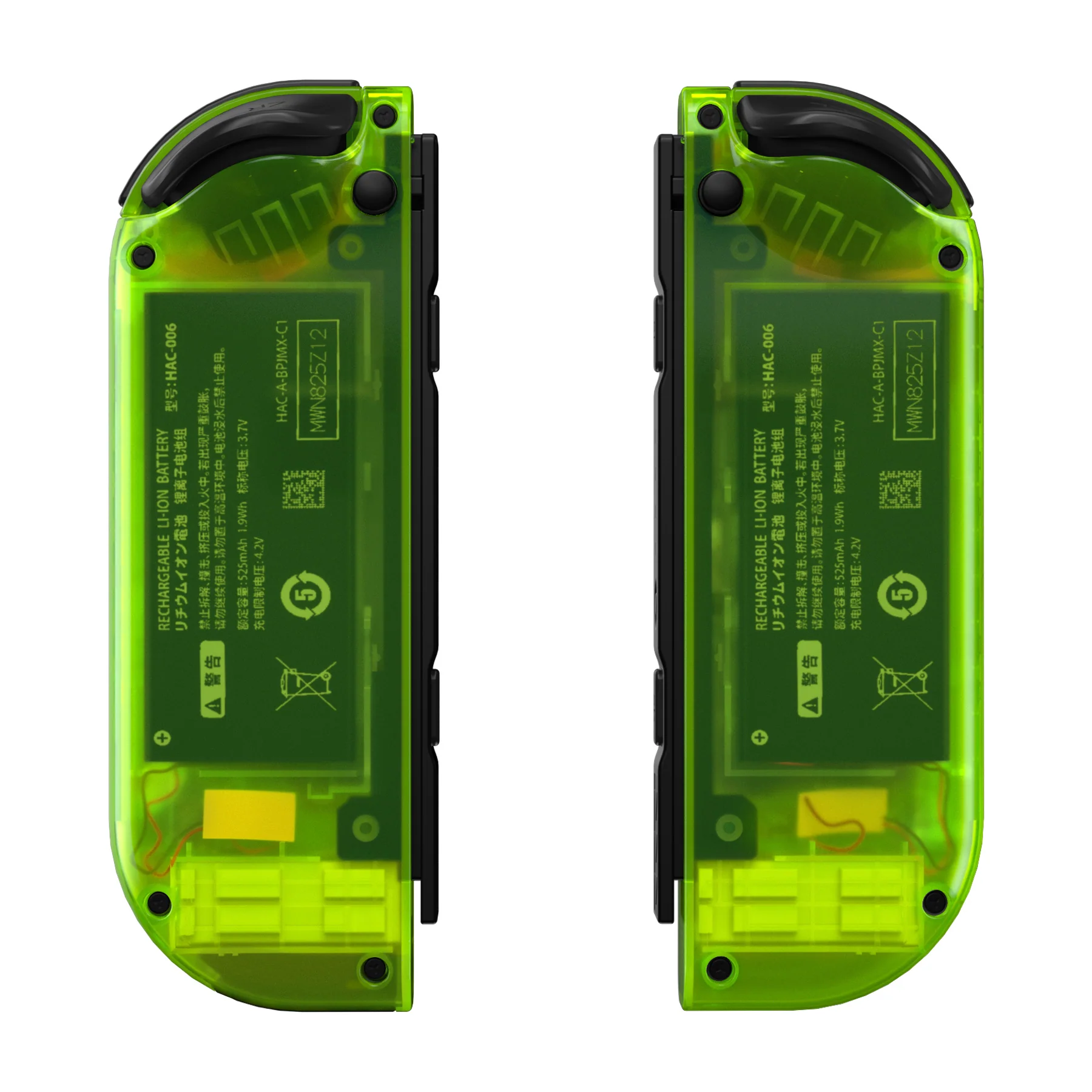 eXtremeRate Replacement Full Set Shell Case with Buttons for Joycon of NS Switch - Clear Lime Green - Image 7