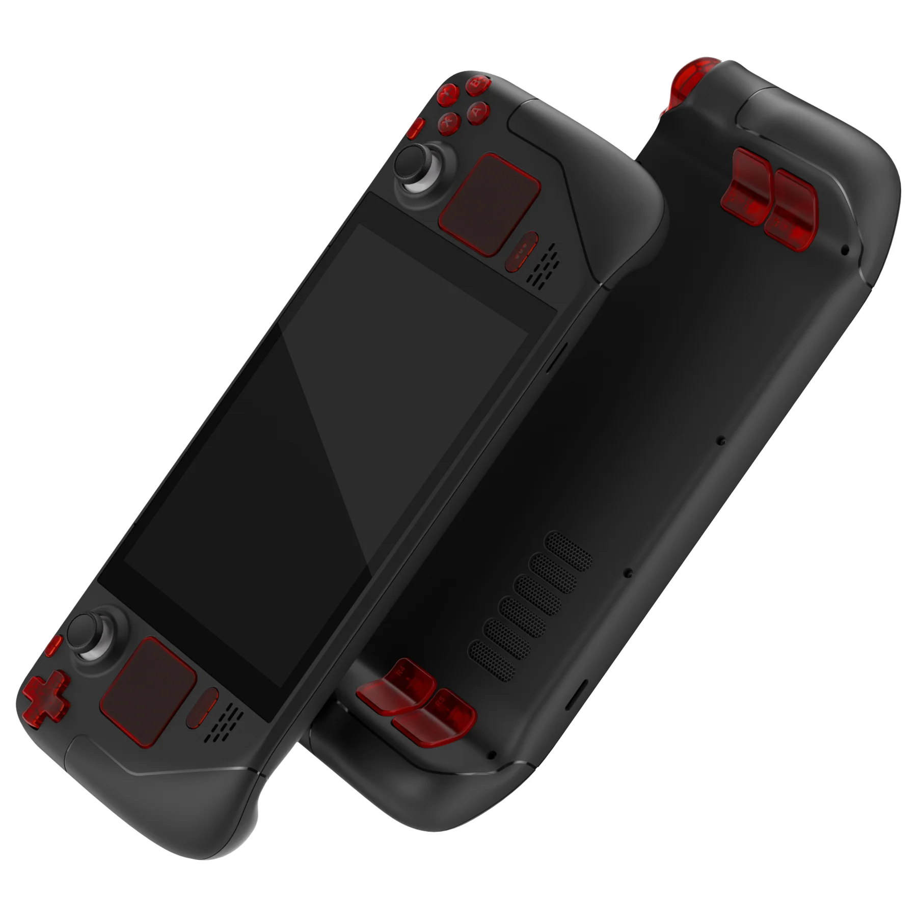 eXtremeRate Replacement Full Set Buttons for Steam Deck LCD - Clear Red - Image 12