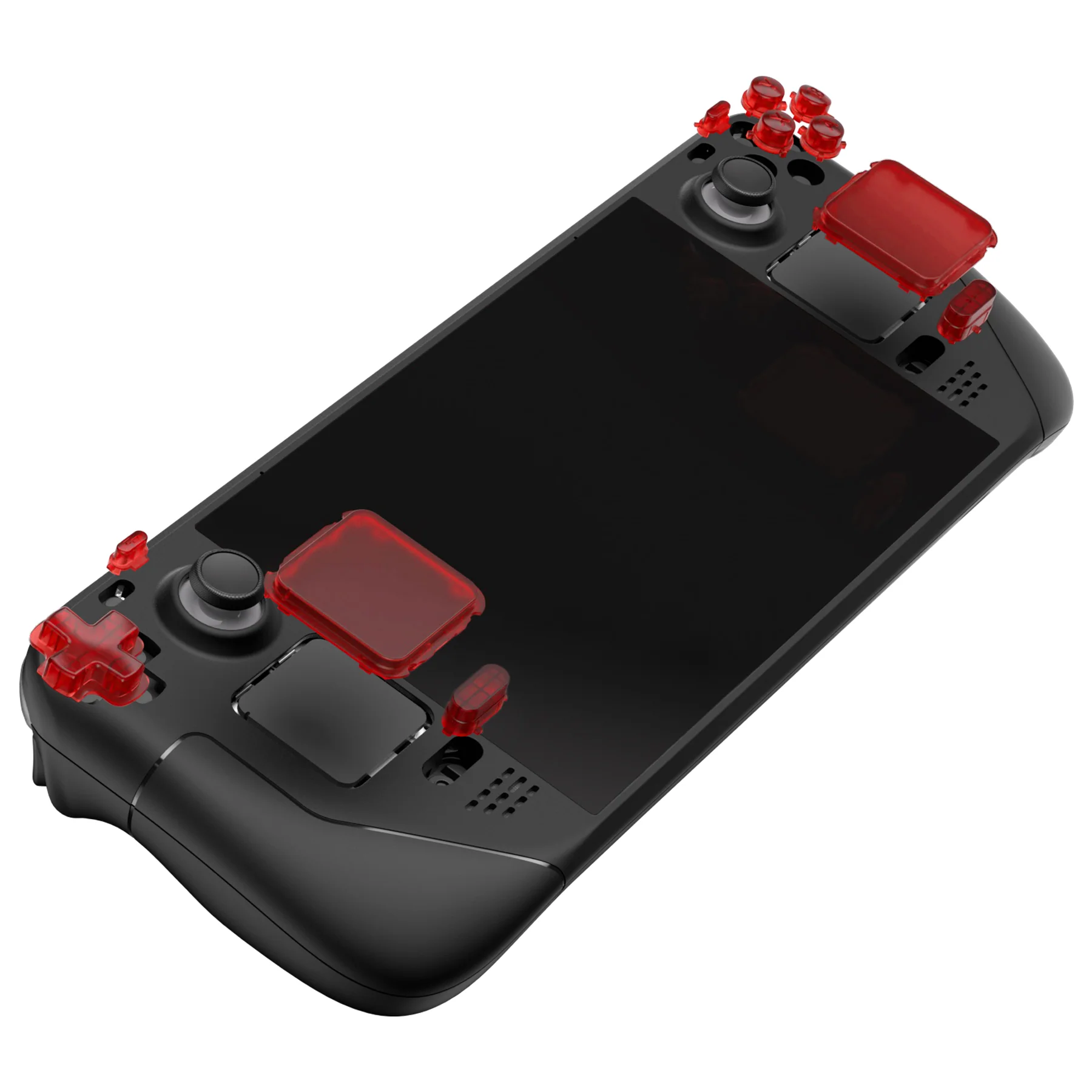 eXtremeRate Replacement Full Set Buttons for Steam Deck LCD - Clear Red - Image 5