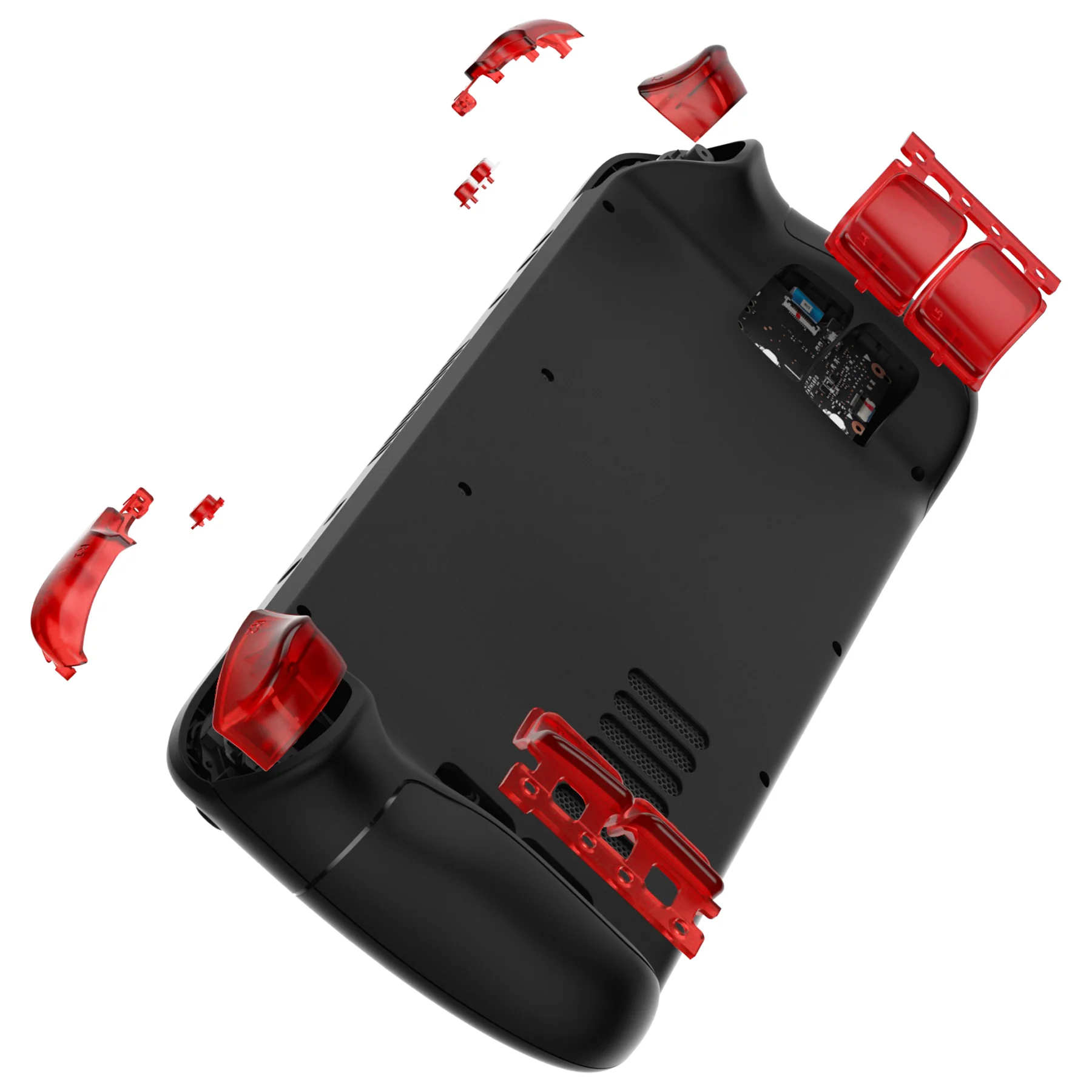 eXtremeRate Replacement Full Set Buttons for Steam Deck LCD - Clear Red - Image 6