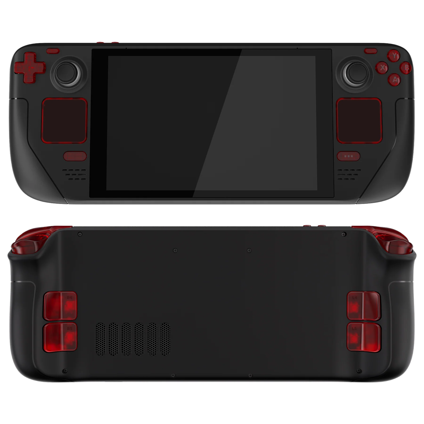 eXtremeRate Replacement Full Set Buttons for Steam Deck LCD - Clear Red - Image 7