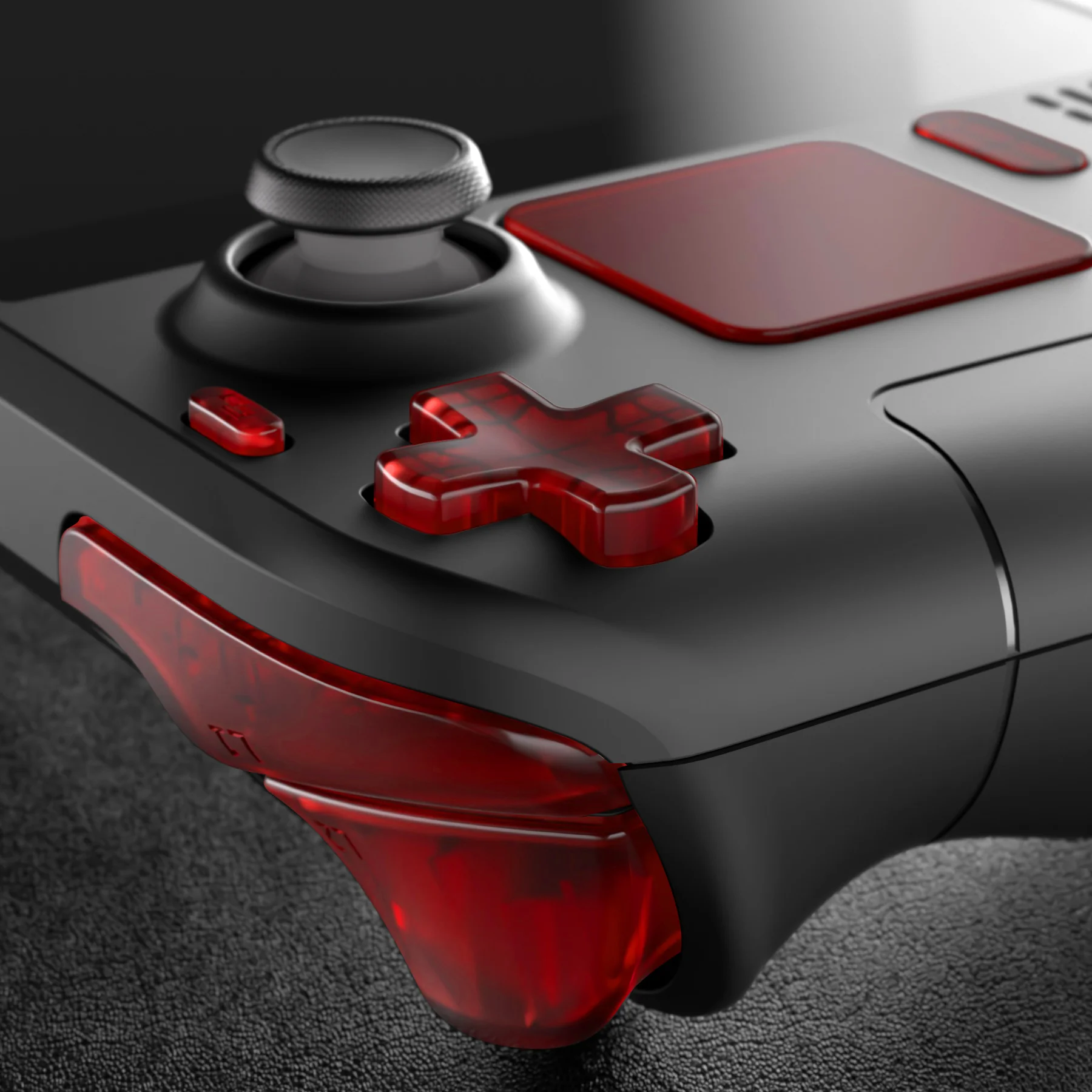 eXtremeRate Replacement Full Set Buttons for Steam Deck LCD - Clear Red - Image 9