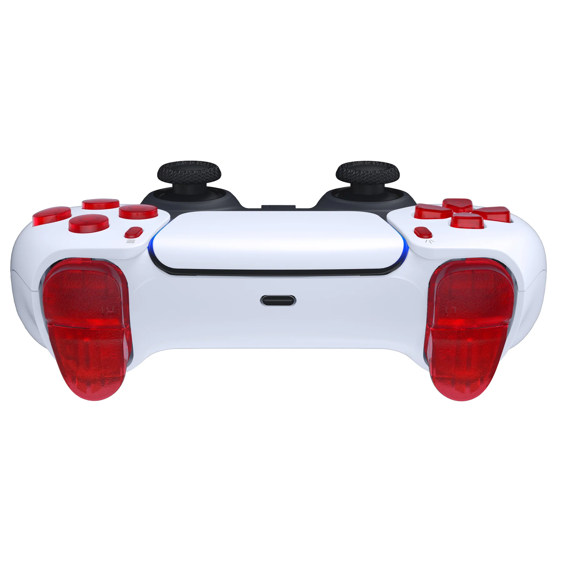 eXtremeRate Replacement Full Set Buttons Compatible with PS5 Controller BDM-010/020 - Clear Red - Image 7