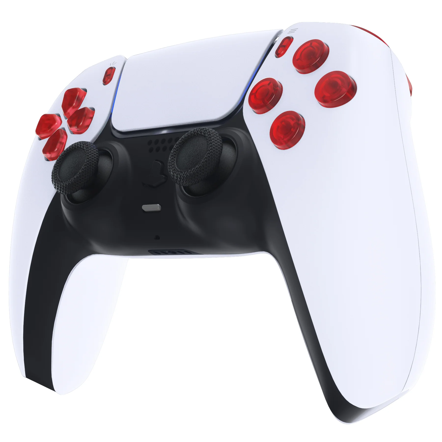 eXtremeRate Replacement Full Set Buttons Compatible with PS5 Controller BDM-030/040/050/060 - Clear Red - Image 5