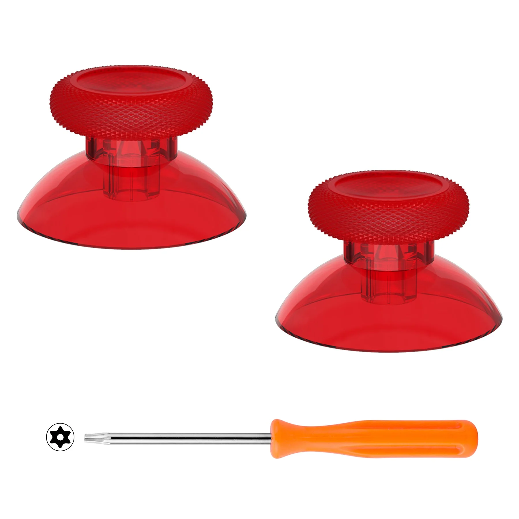 eXtremeRate Replacement Thumbsticks for Xbox Series X/S Controller & Xbox One X/S Controller & Xbox One Standard Controller & Xbox One Elite Controller - Clear Red
